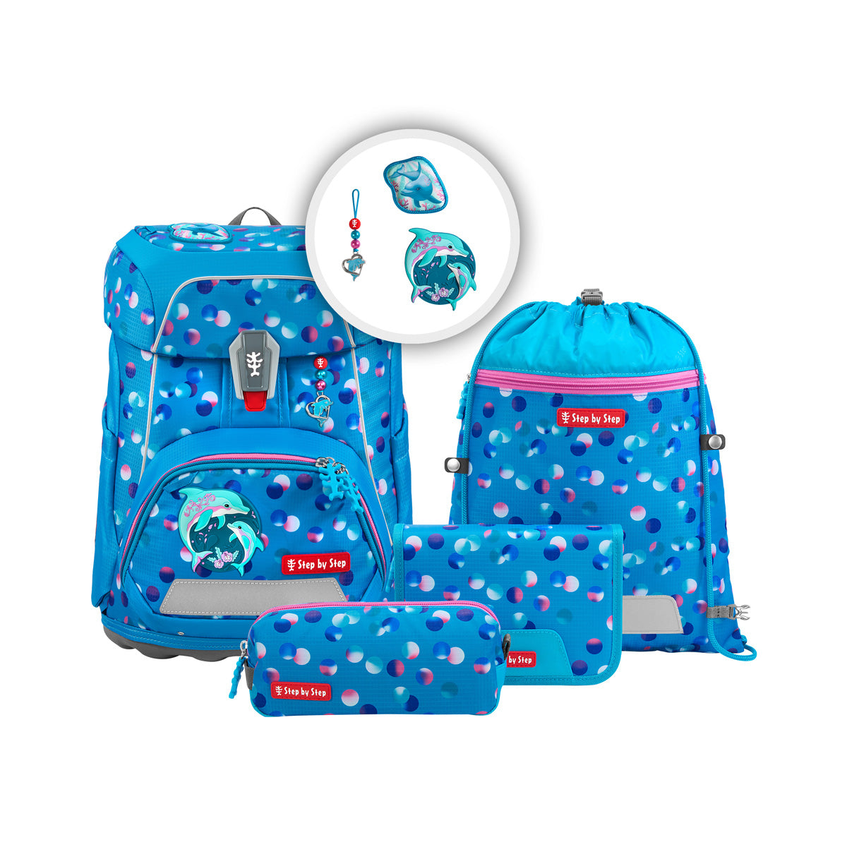 Step by Step Fit Schulranzen-Set, Dolphin Finja