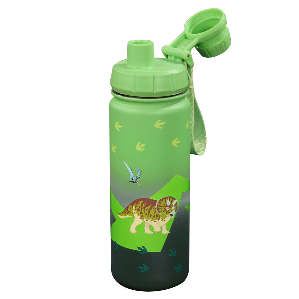 Step by Step Edelstahl-Trinkflasche Isolierte Edelstahl-Trinkflasche, Dino - Grün