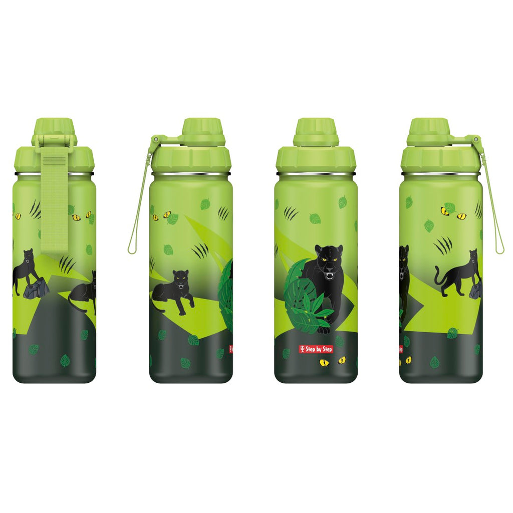 Step by Step isolierte Edelstahl-Trinkflasche Black Cat