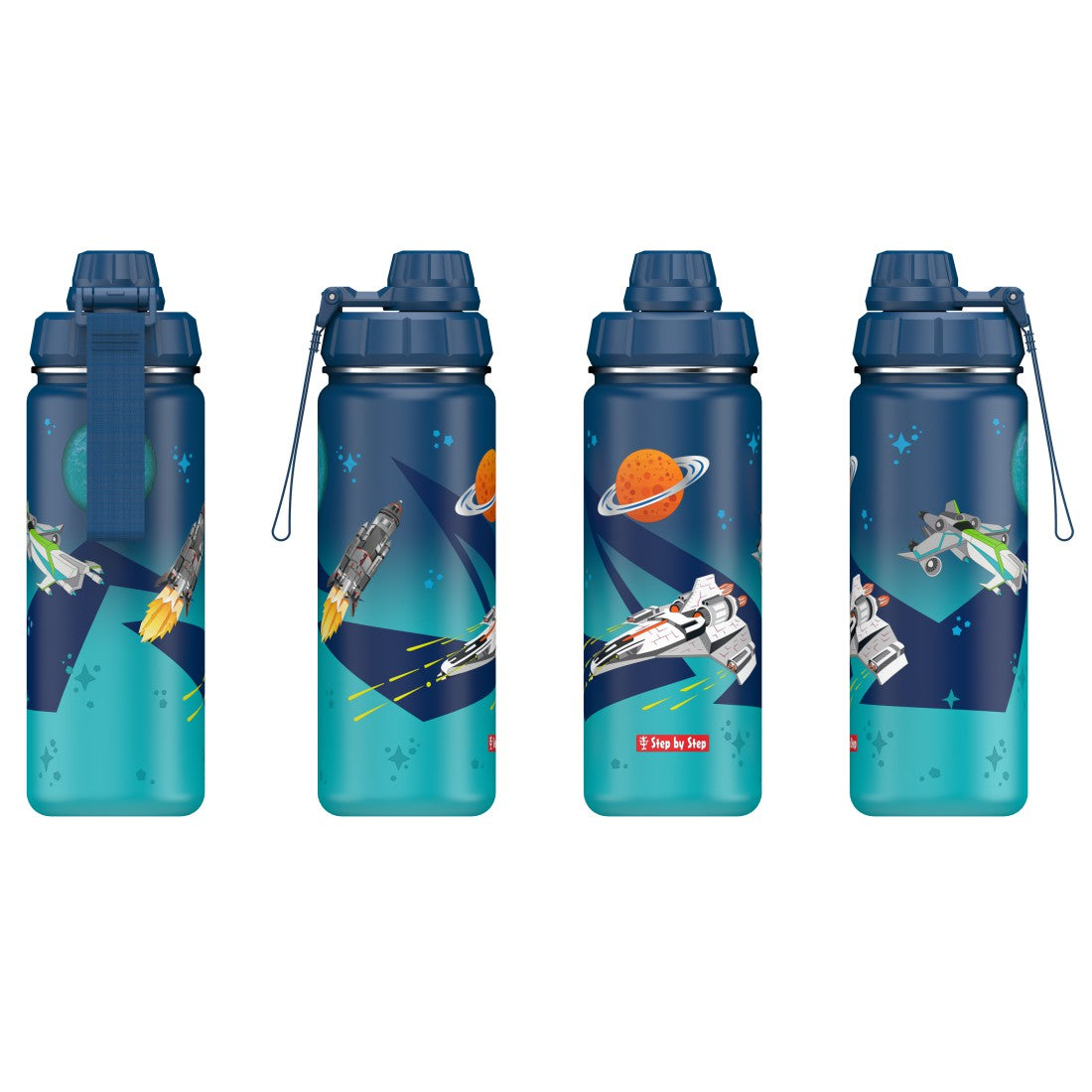 Step by Step isolierte Edelstahl-Trinkflasche Starship