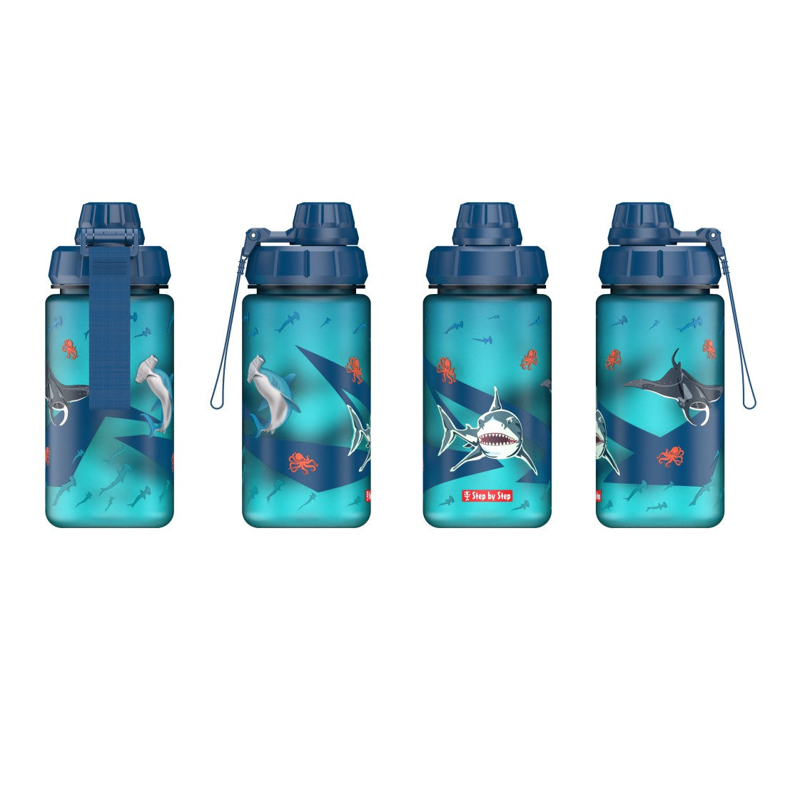Step by Step Trinkflasche Underwater in Blau, dritte Ansicht