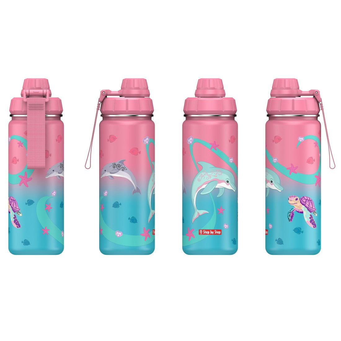 Step by Step isolierte Edelstahl-Trinkflasche Sealife
