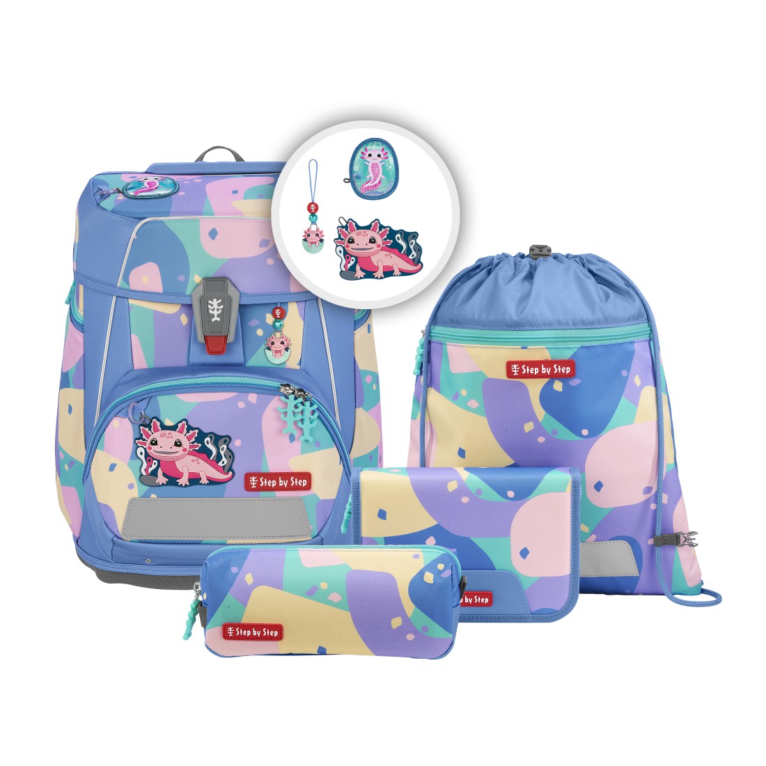 Step by Step SPACE Schulranzen-Set “Axolotl Sally”, 5-teilig – abx2