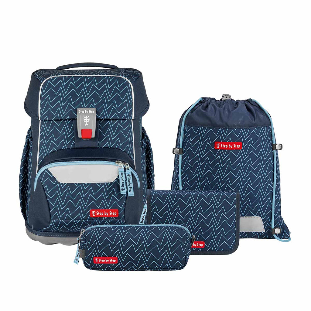 Step by Step Basis Schulranzen-Set, Blue Lines