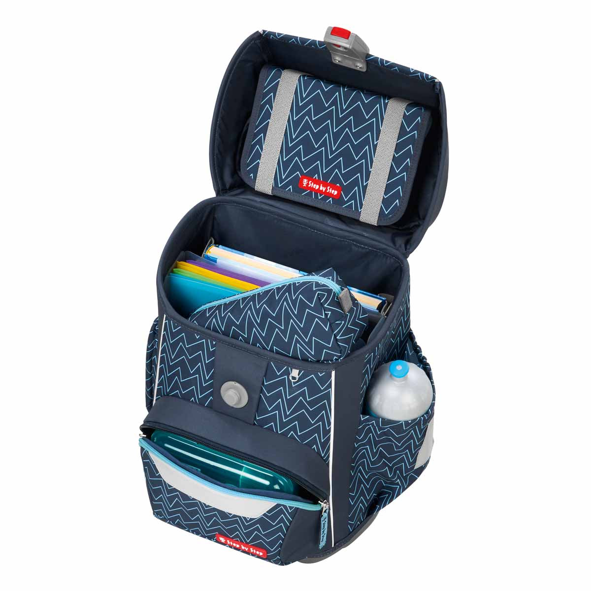 Step by Step Basis Schulranzen-Set, Blue Lines