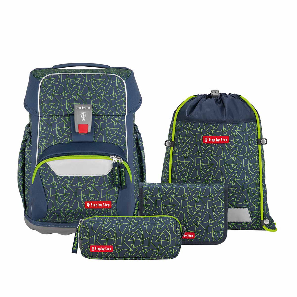 Step by Step Basis Schulranzen-Set, Green Geometric