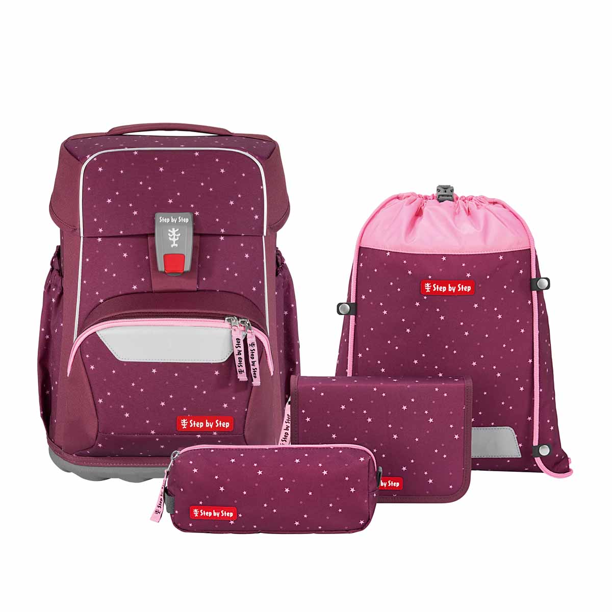 Step by Step Basis Schulranzen-Set, Berry Stars