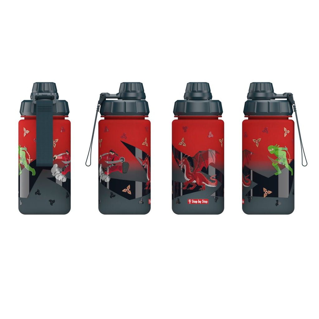 Step by Step Trinkflasche Warrior in Rot und Schwarz, dritte Ansicht