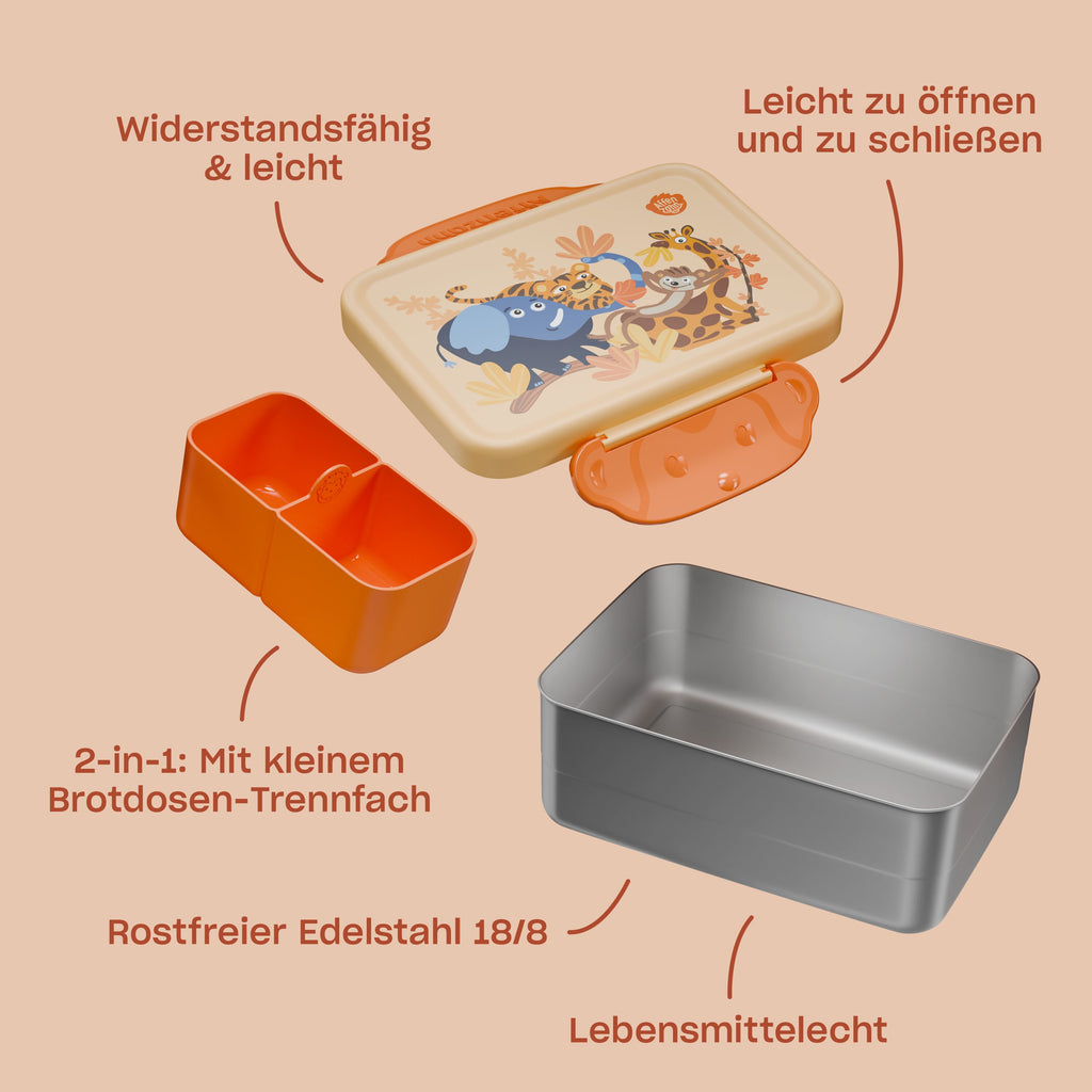 Affenzahn Edelstahl Brotdose, Wilde Wiese – Produktansicht 1
