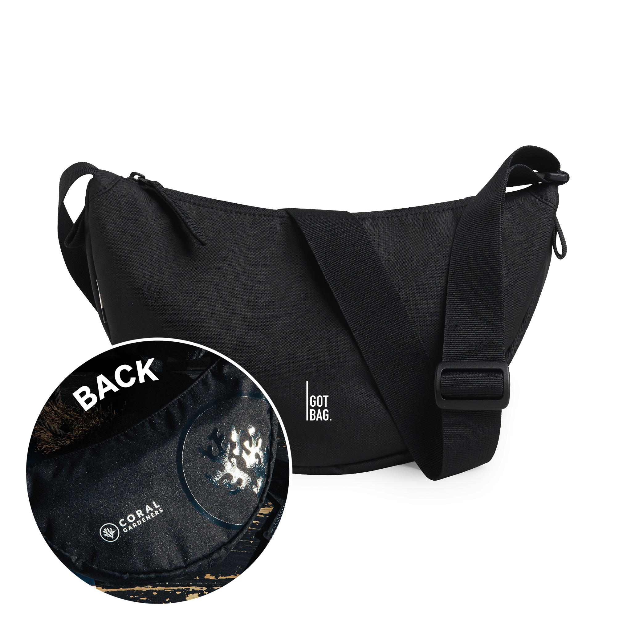 GOT BAG MOON BAG SMALL, black monochrome coral gardeners – Produktansicht