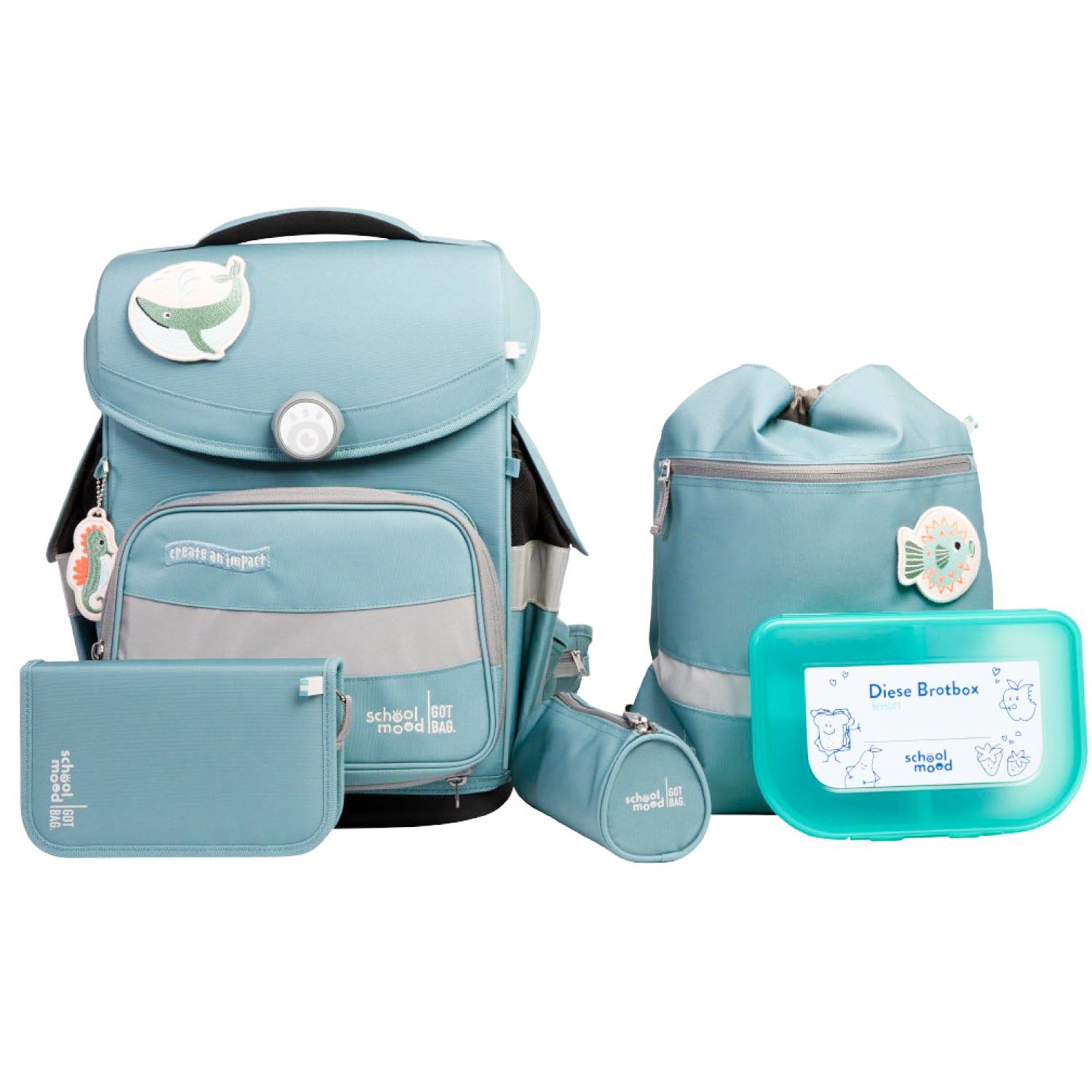 School-Mood Schulranzen-Set Timeless Pro, Dolphin