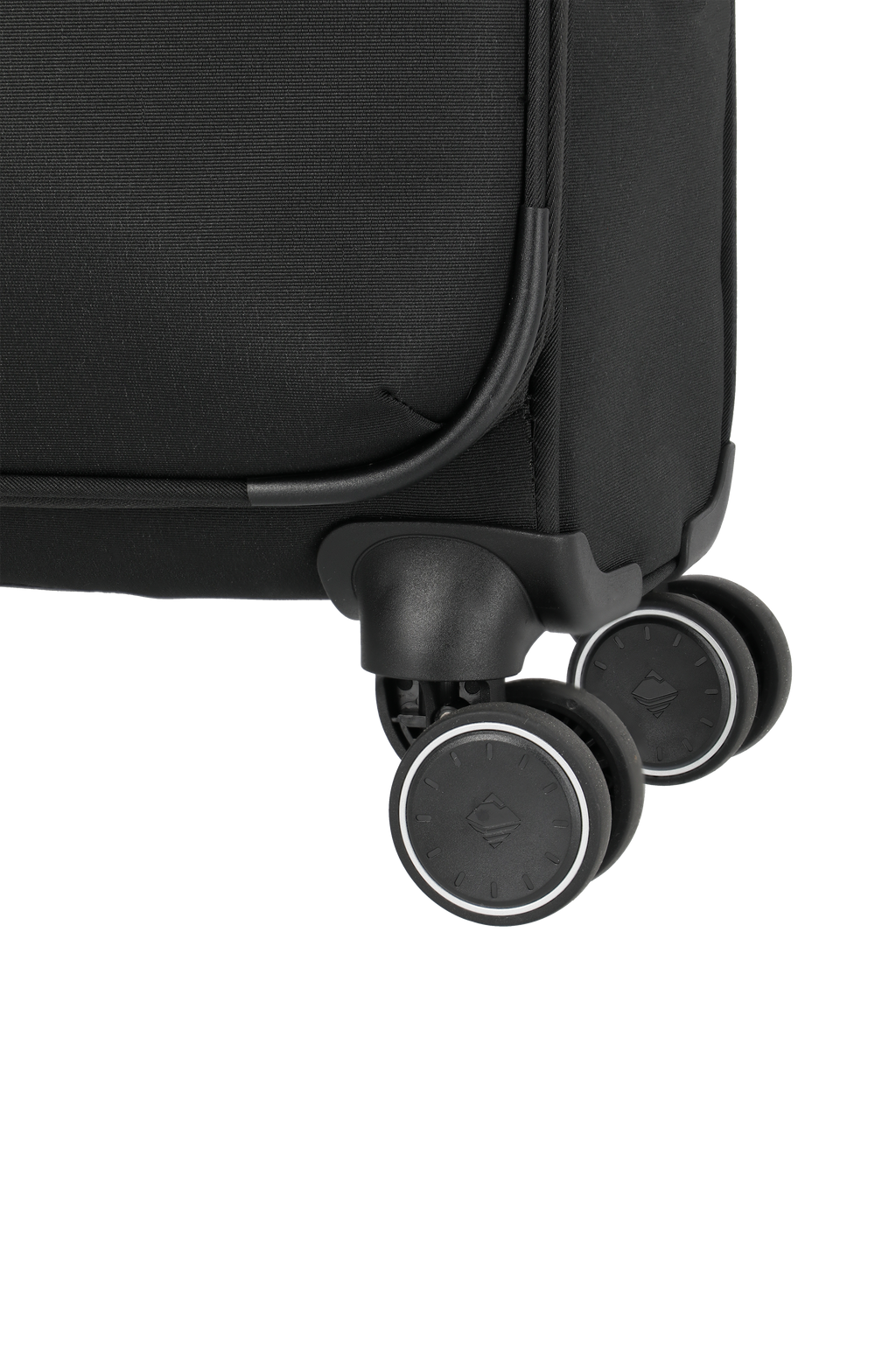 Travelite VOYAAGE 4w Trolley S, Schwarz – Detail der Doppelrollen