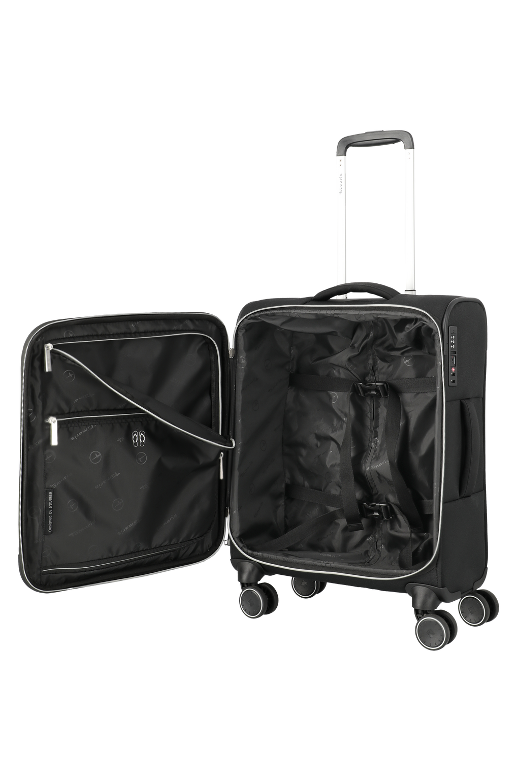 Travelite VOYAAGE 4w Trolley S, Schwarz – Innenansicht