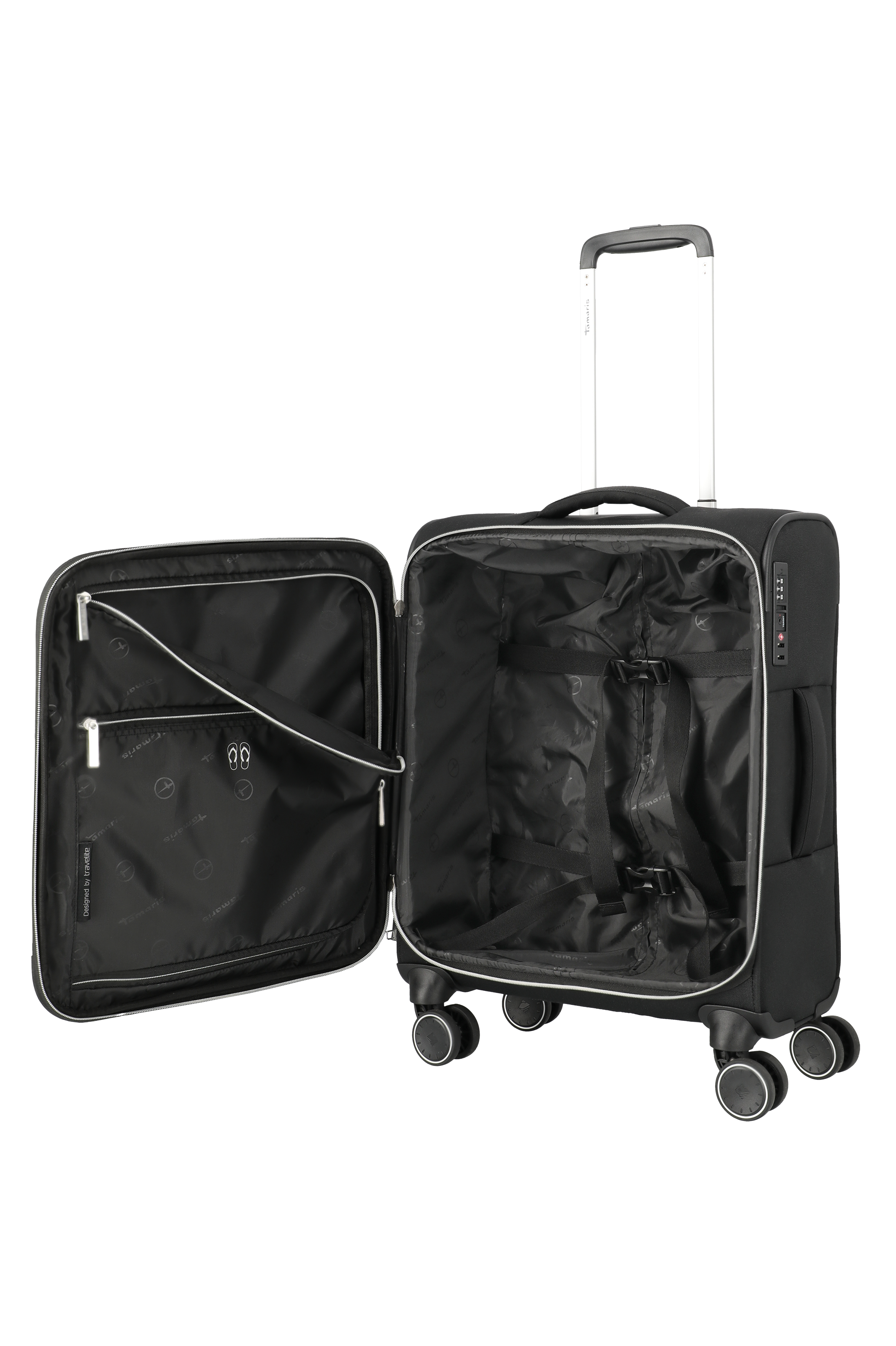 Travelite VOYAAGE 4w Trolley S, Schwarz – Innenansicht