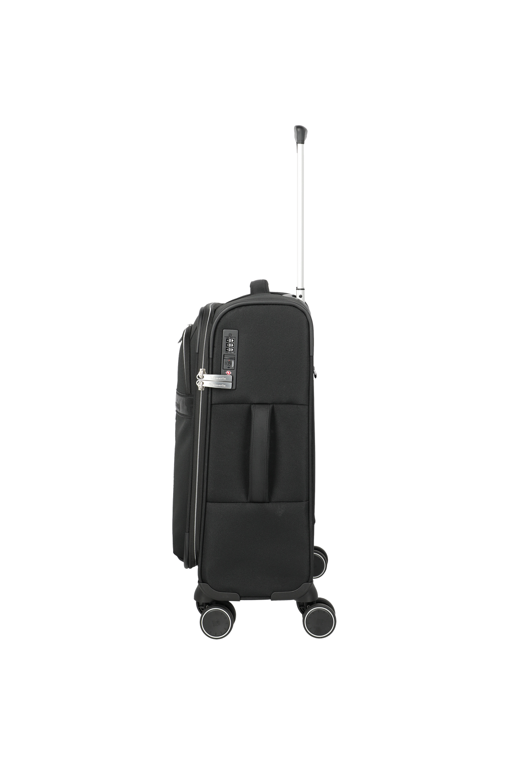 Travelite VOYAAGE 4w Trolley S, Schwarz – Seitenansicht