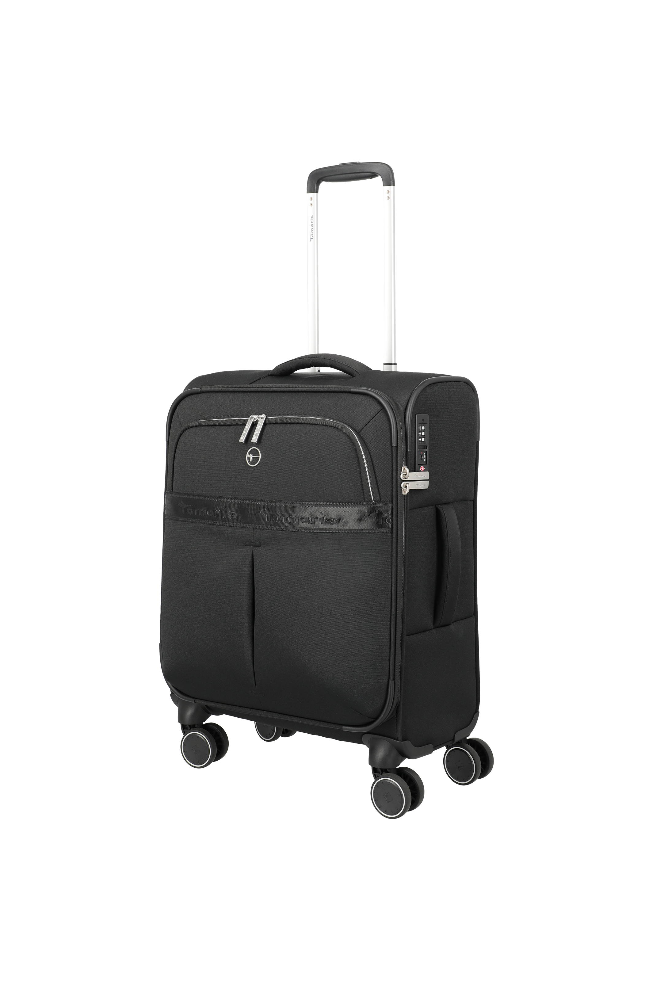 Travelite VOYAAGE 4w Trolley S, Schwarz – Schrägansicht