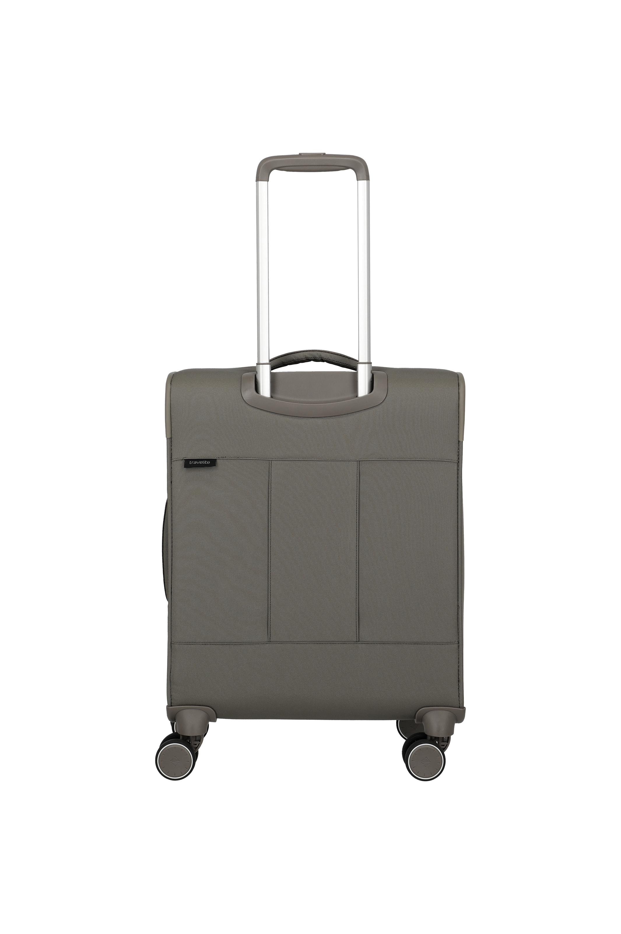 Travelite VOYAAGE 4w Trolley S, Taupe – Rückansicht