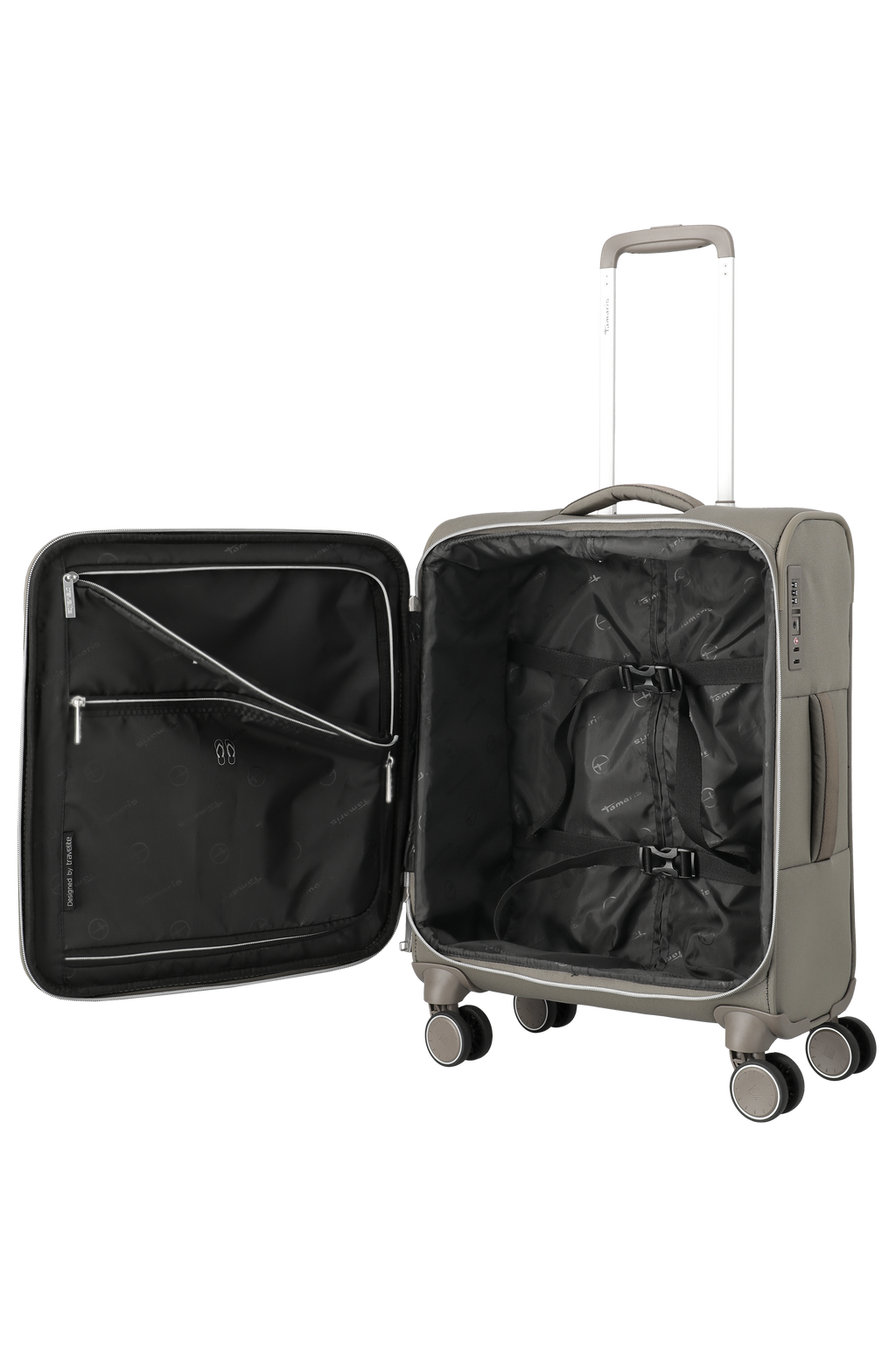 Travelite VOYAAGE 4w Trolley S, Taupe – Innenansicht