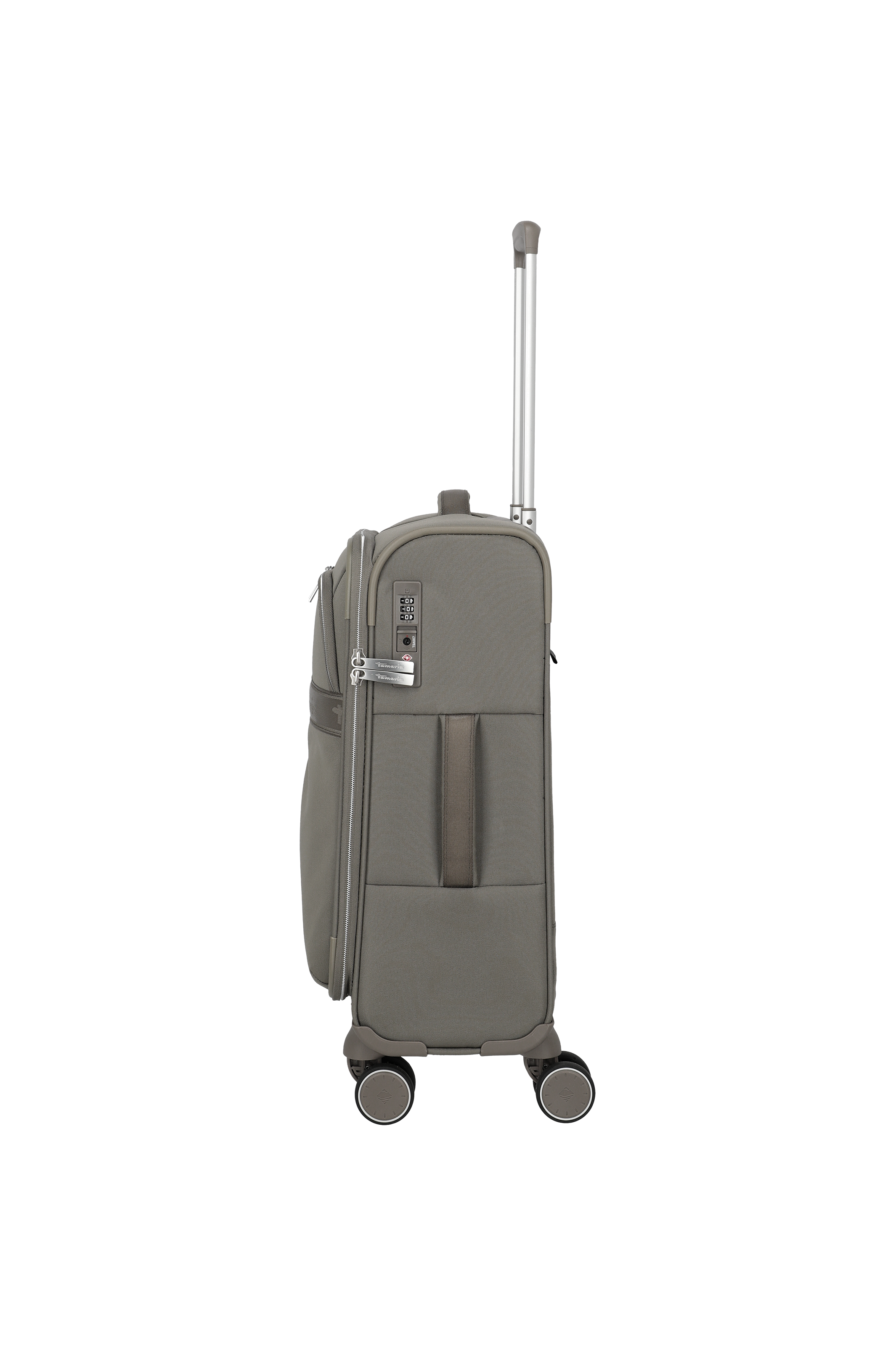 Travelite VOYAAGE 4w Trolley S, Taupe – Seitenansicht