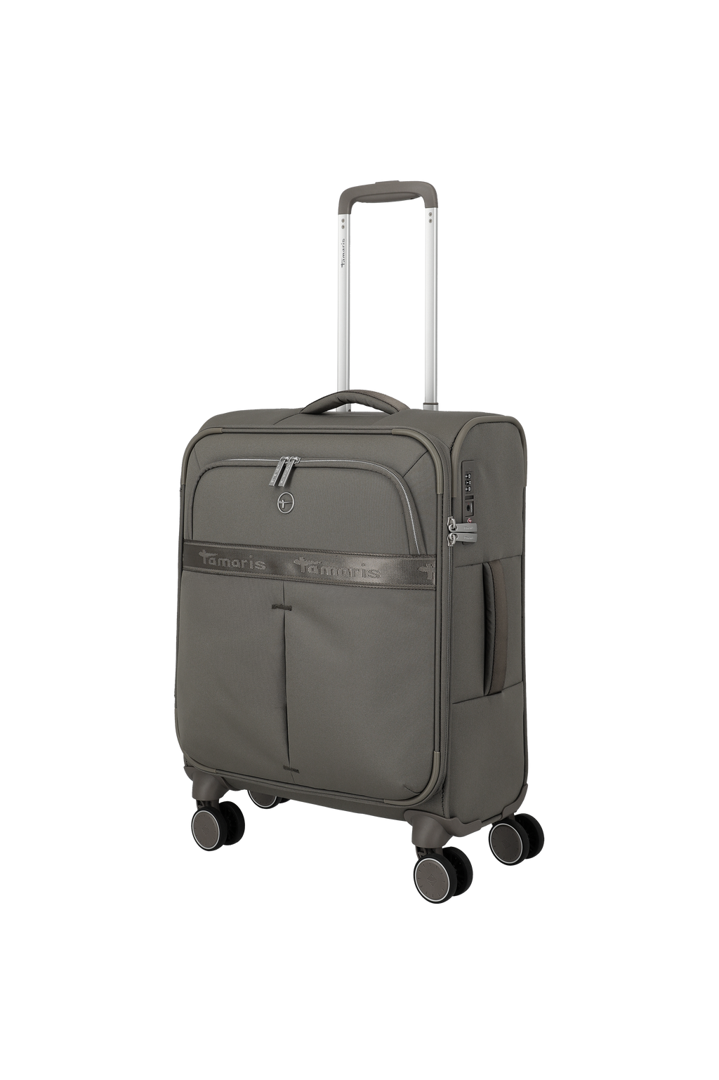 Travelite VOYAAGE 4w Trolley S, Taupe – Schrägansicht