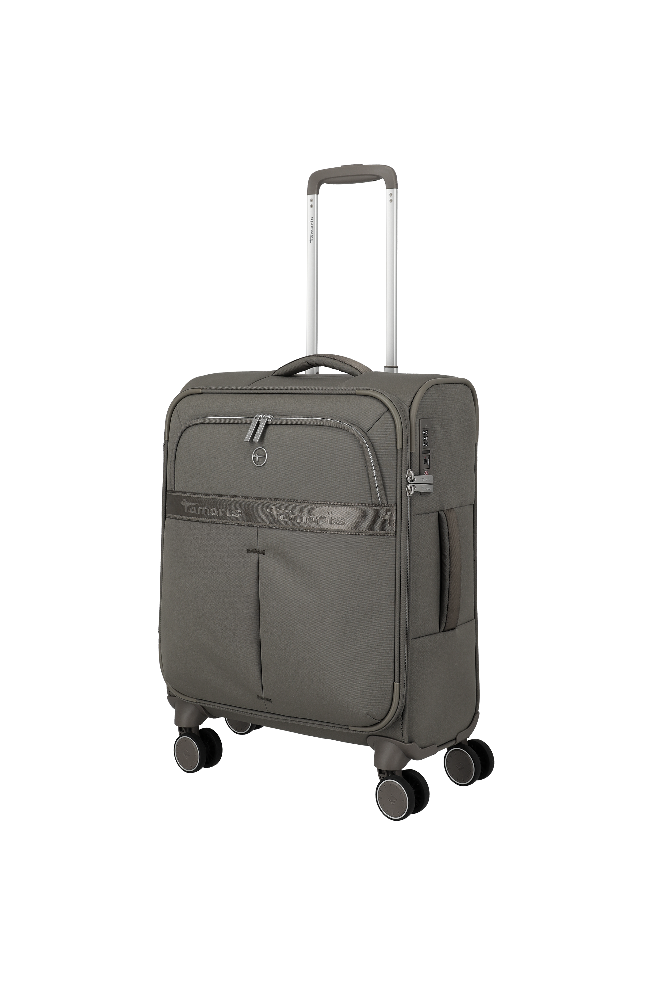 Travelite VOYAAGE 4w Trolley S, Taupe – Schrägansicht