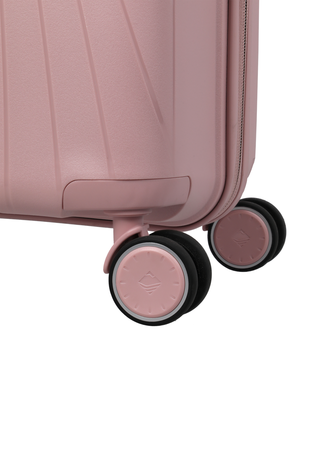 Travelite VOYAAGE 3-tlg. Koffer-Set S/M/L, Blush – Detail der Doppelrollen