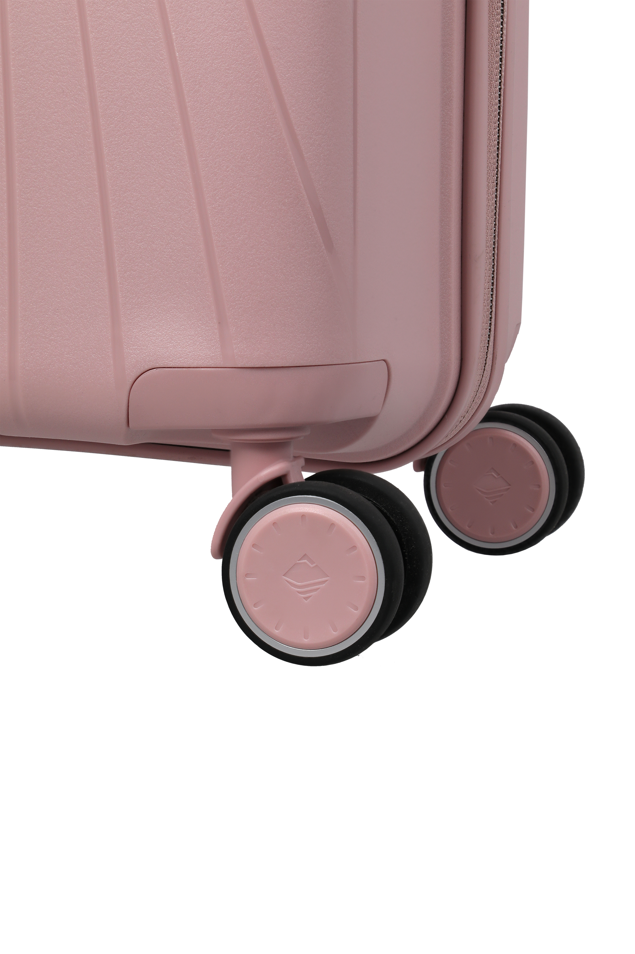 Travelite VOYAAGE 3-tlg. Koffer-Set S/M/L, Blush – Detail der Doppelrollen