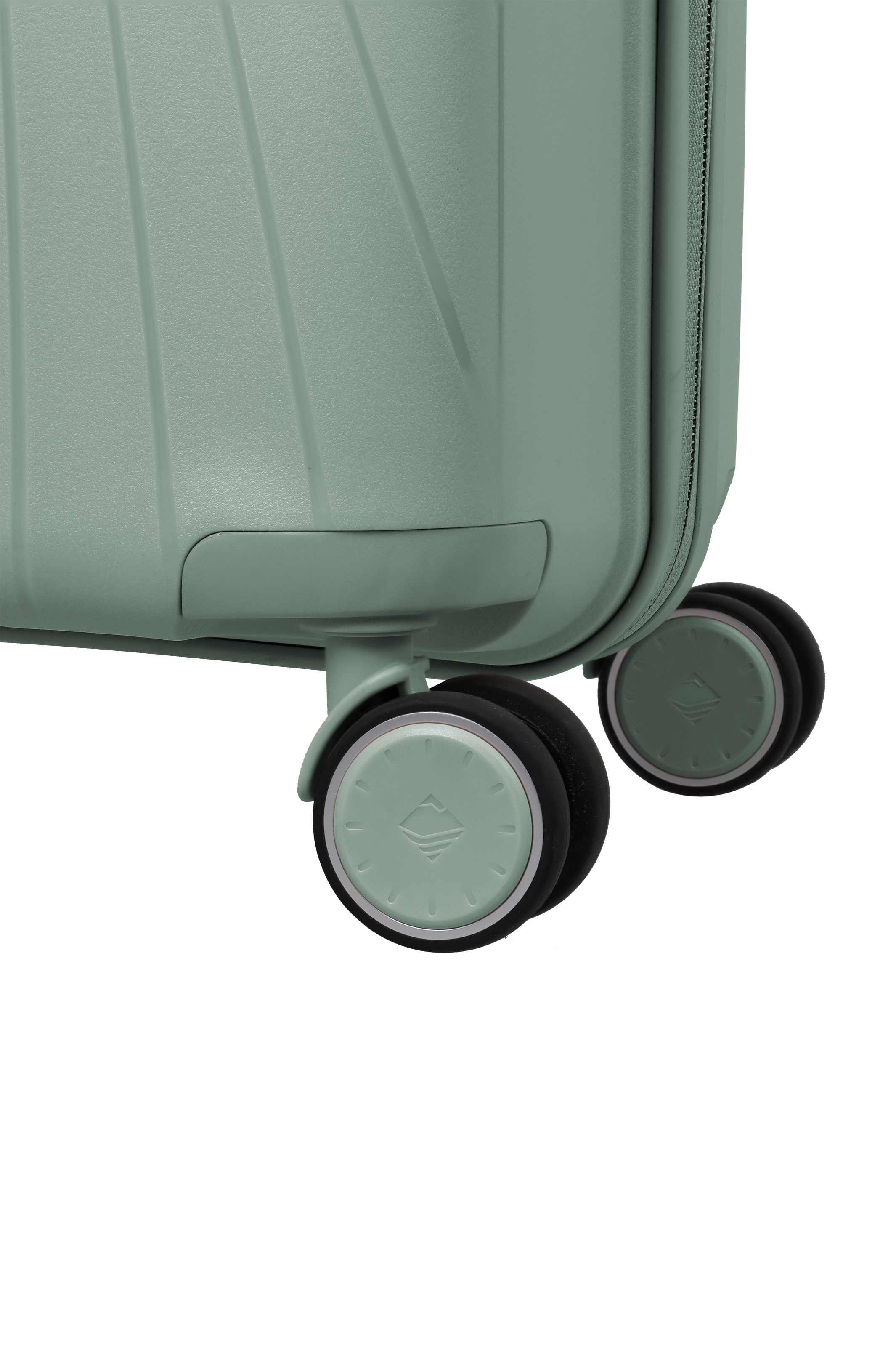 Travelite VOYAAGE 3-tlg. Koffer-Set S/M/L, Sage Green – Detail der Doppelrollen