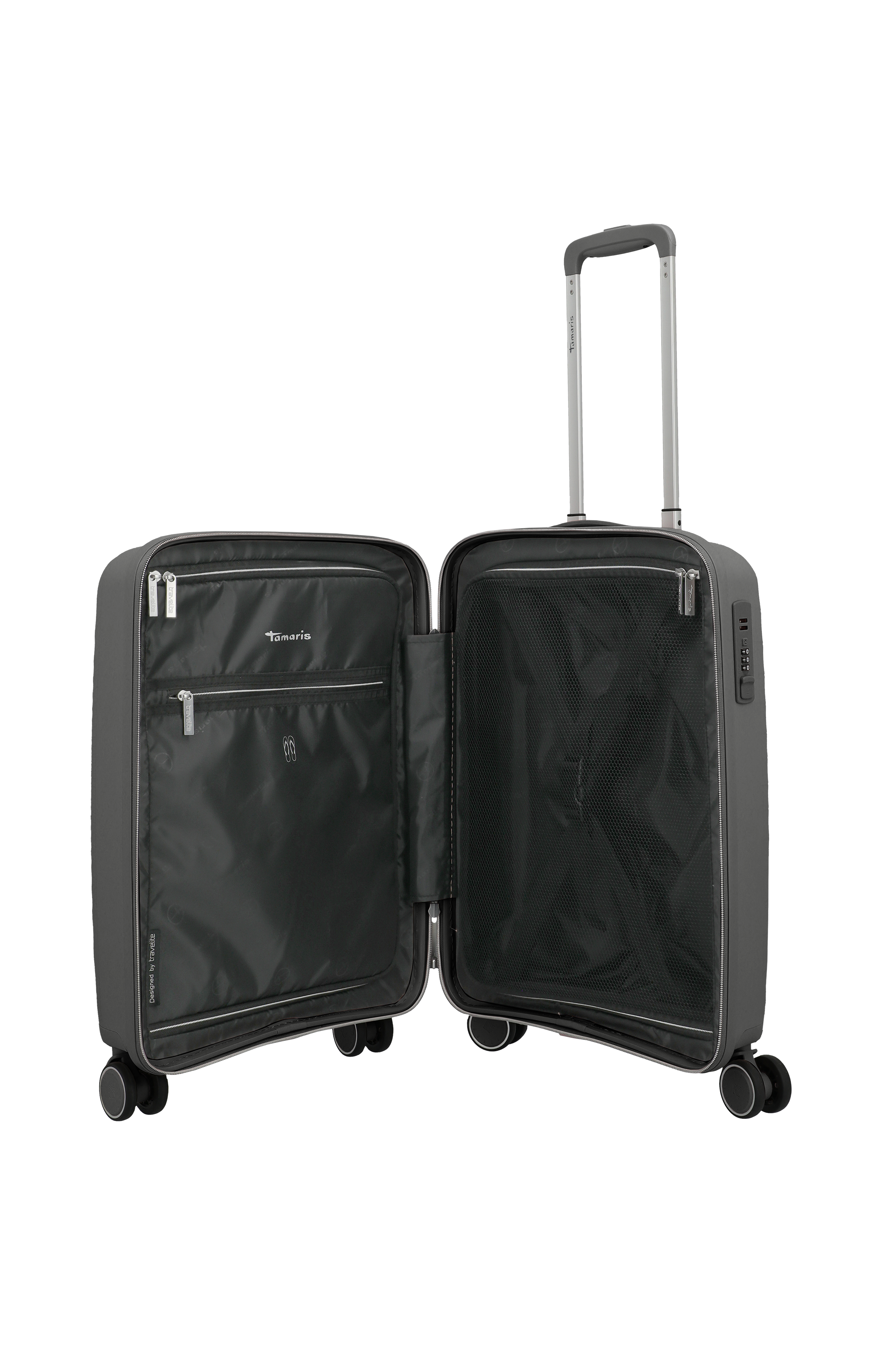 Travelite VOYAAGE 3-tlg. Koffer-Set S/M/L, Anthrazit – Innenansicht Koffer S