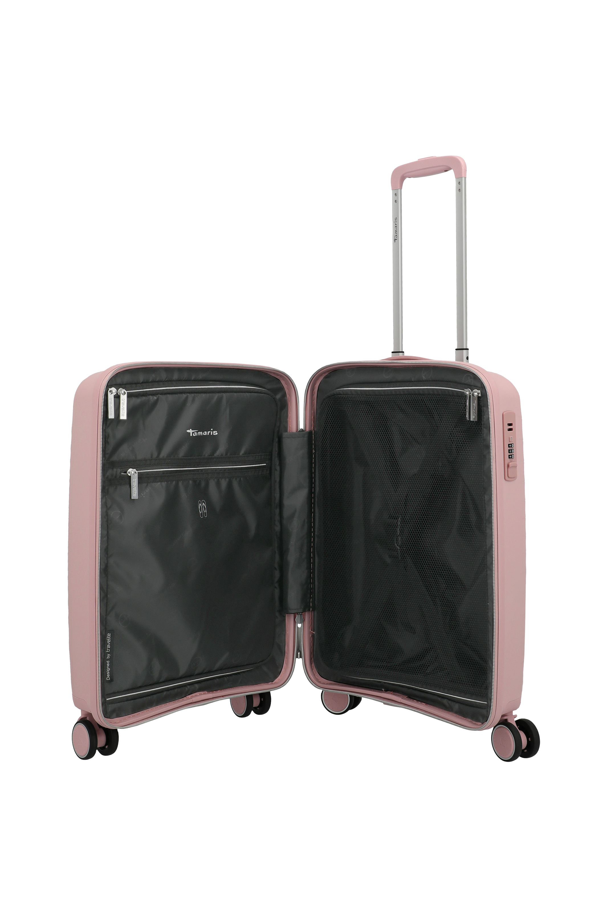 Travelite VOYAAGE 4w Trolley S, Blush – Innenansicht Koffer S