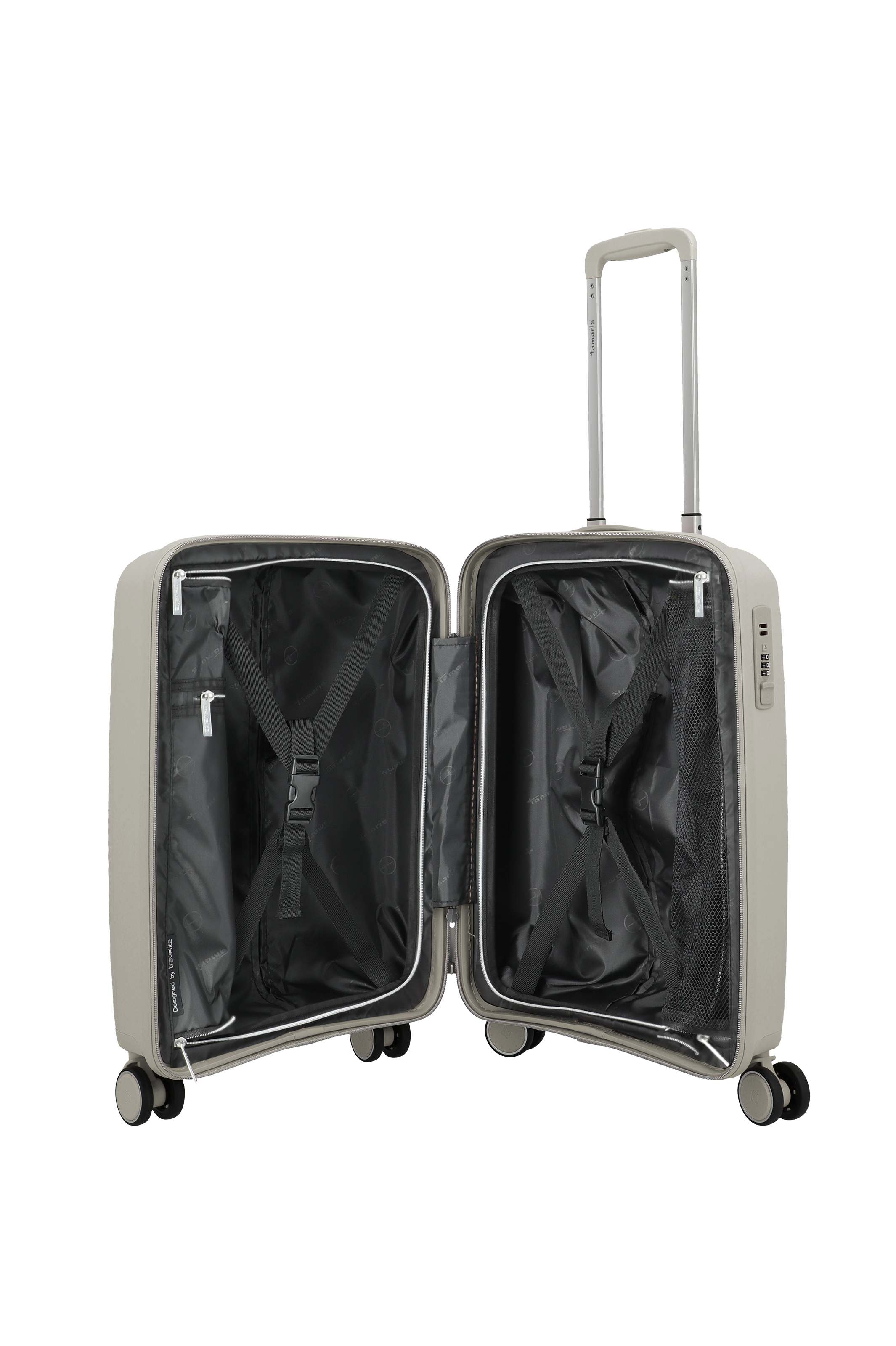 Travelite VOYAAGE 4w Trolley S, Sand – Innenansicht