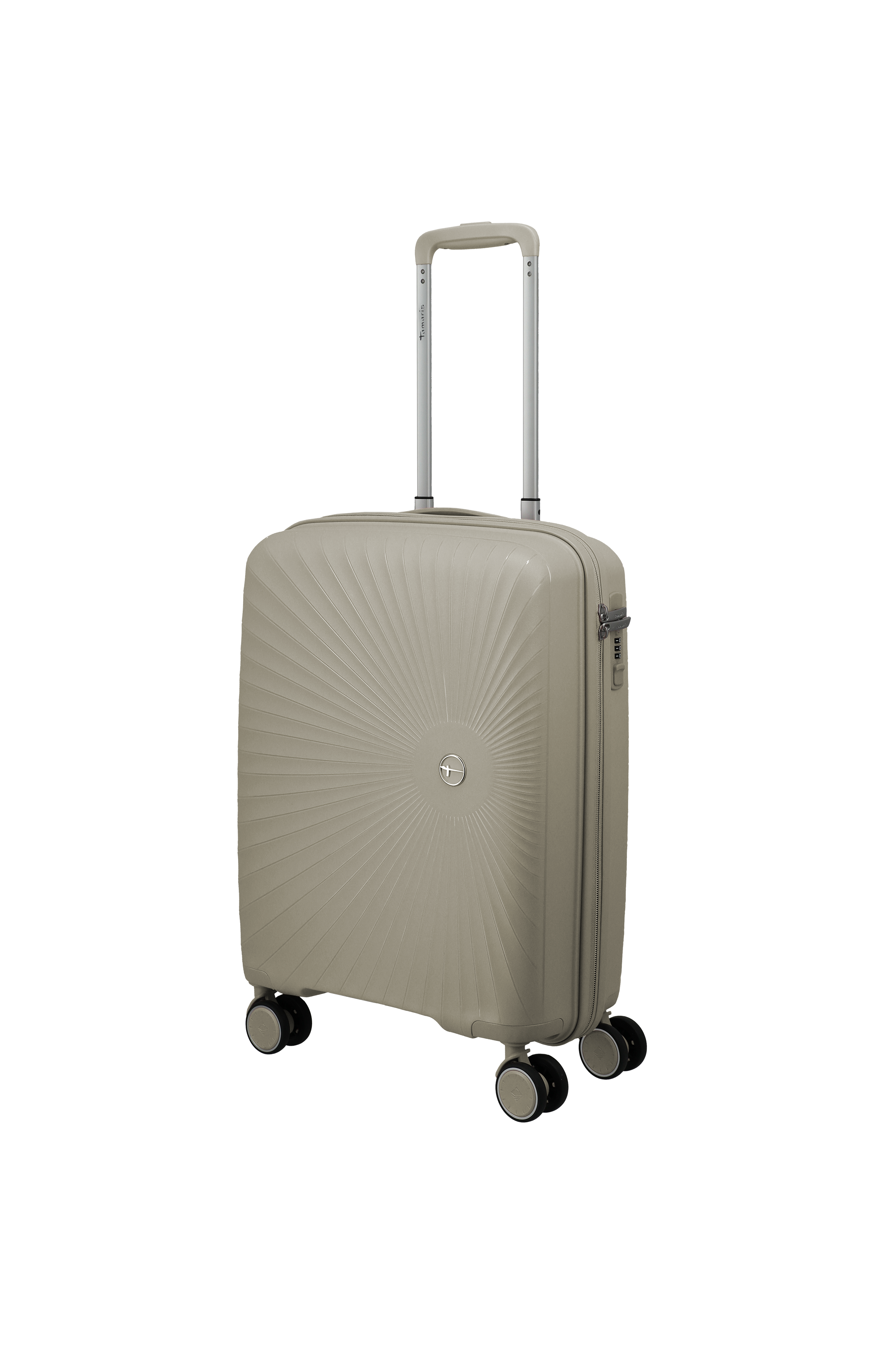 Travelite VOYAAGE 4w Trolley S, Sand – Schrägansicht