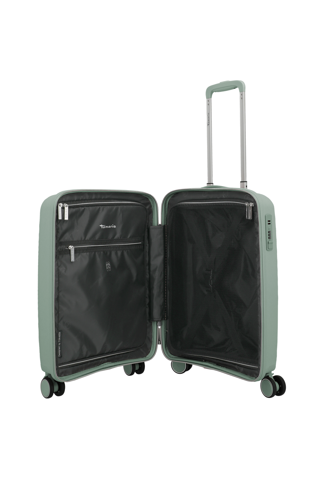 Travelite VOYAAGE 4w Trolley S, Sage Green – Innenansicht Koffer S