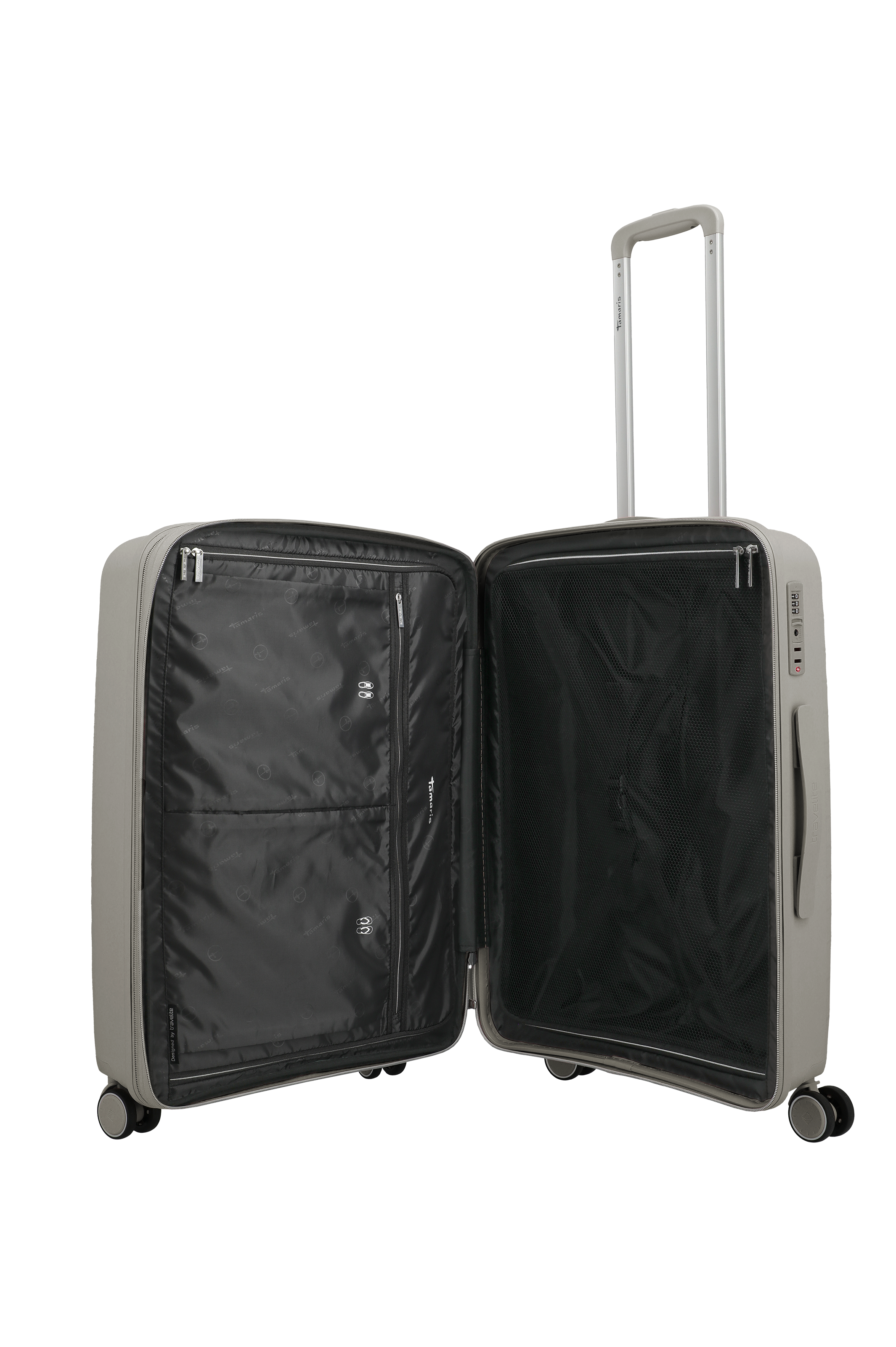 Travelite VOYAAGE 4w Trolley M erw., Sand – Innenansicht