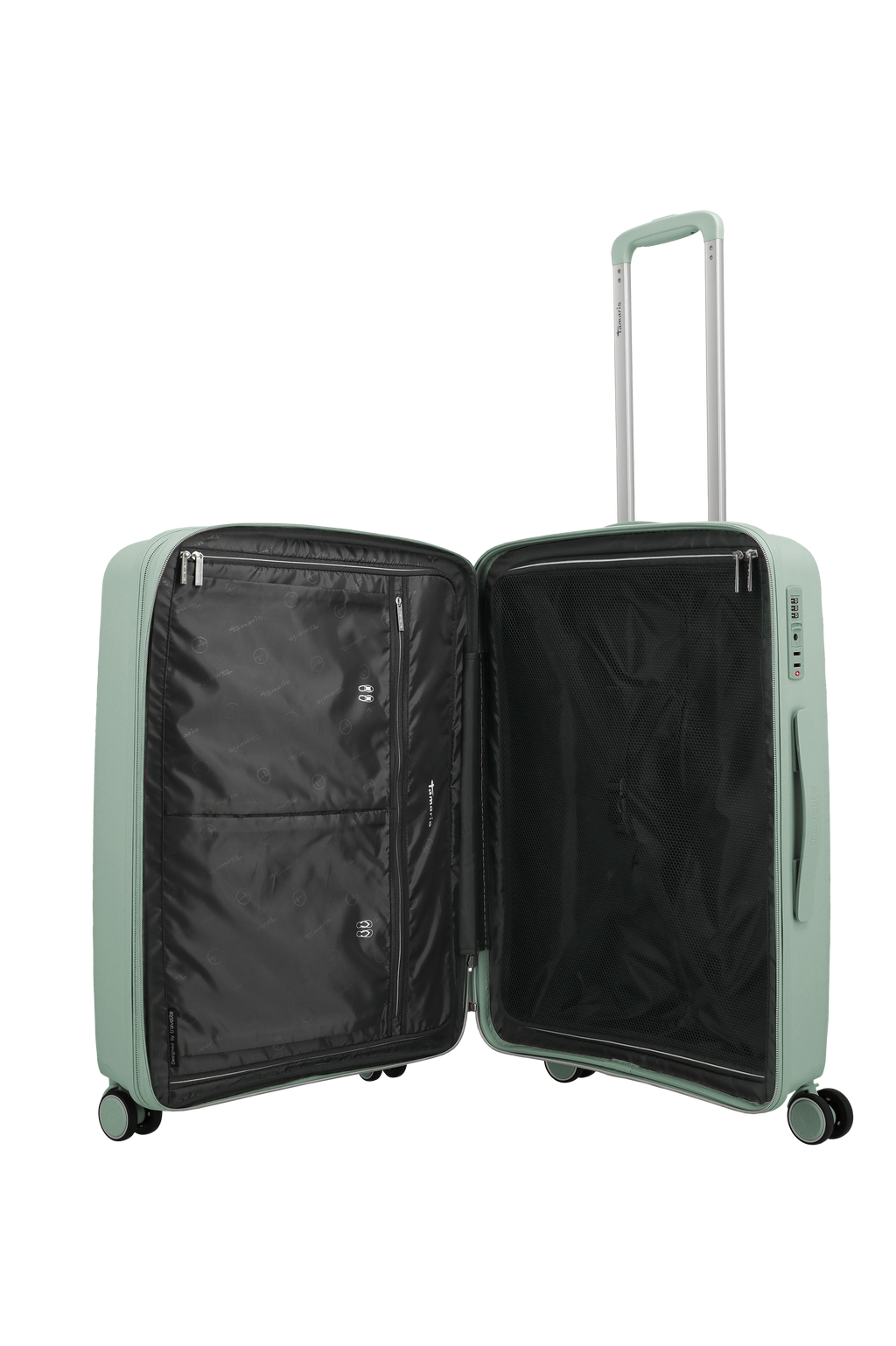 Travelite VOYAAGE 3-tlg. Koffer-Set S/M/L, Sage Green – Innenansicht Koffer M