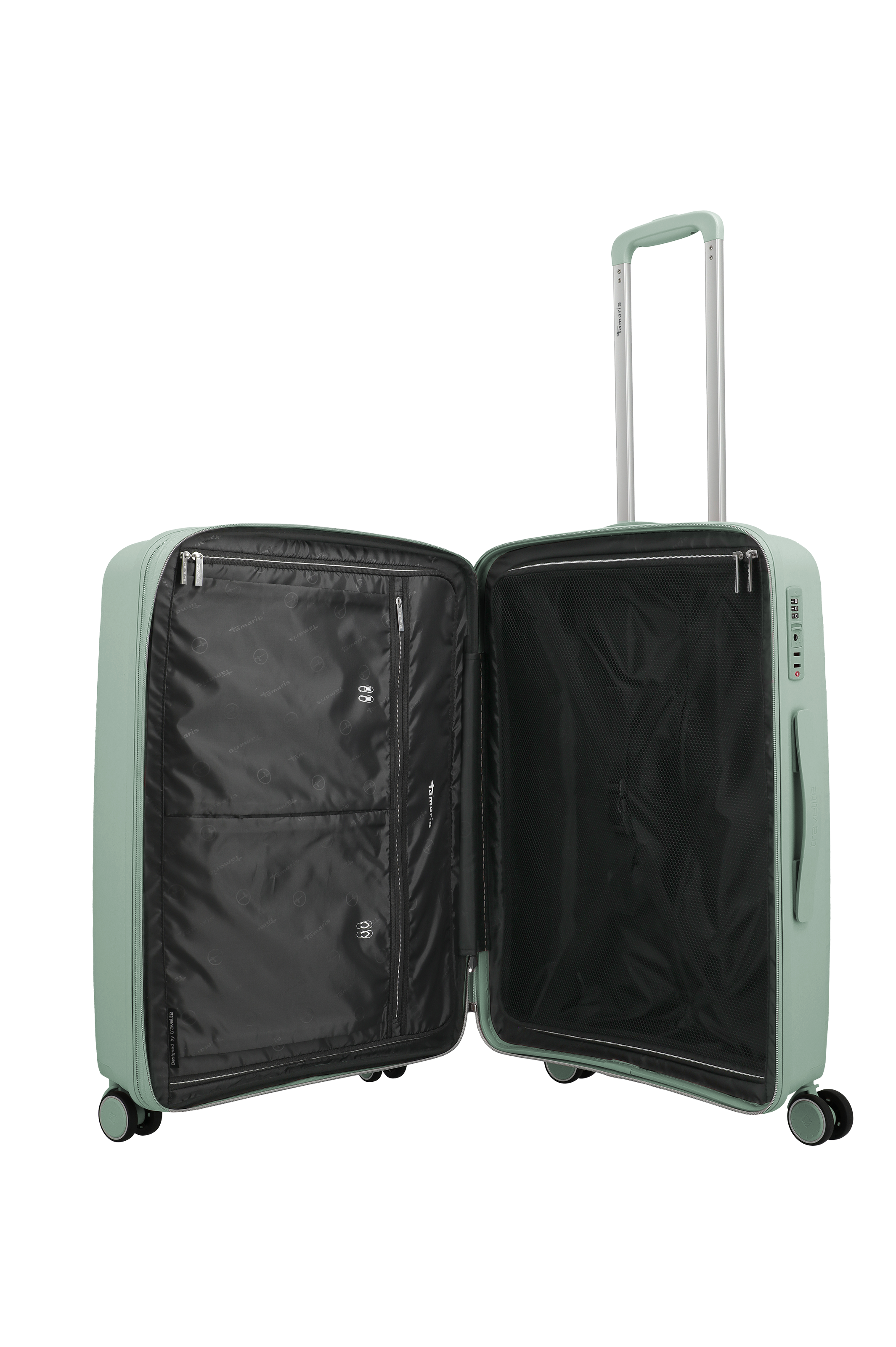 Travelite VOYAAGE 4w Trolley M erw., Sage Green – Innenansicht Koffer M