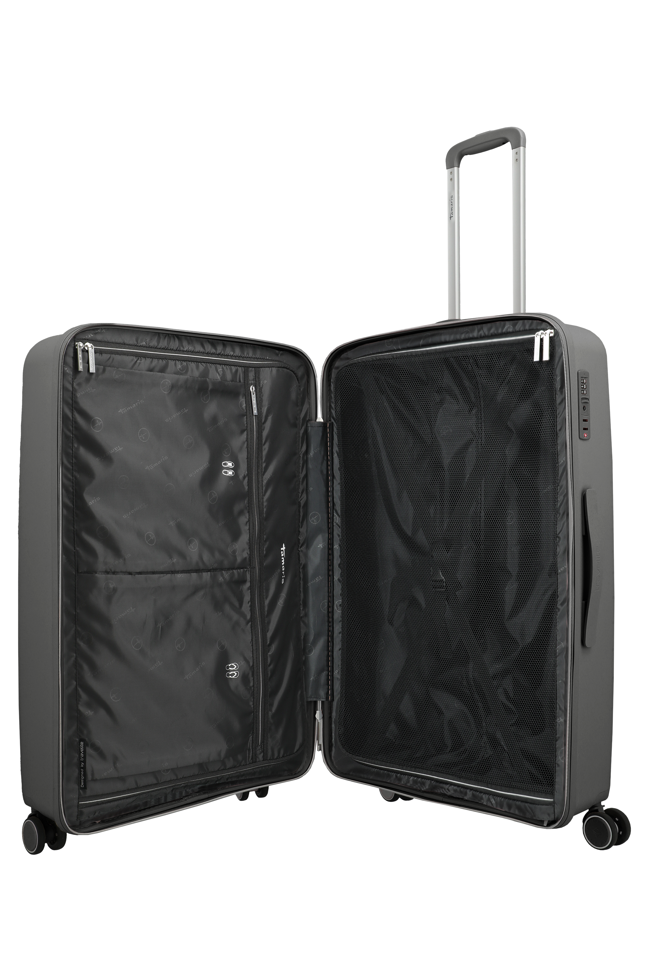 Travelite VOYAAGE 4w Trolley L, Anthrazit – Innenansicht Koffer L