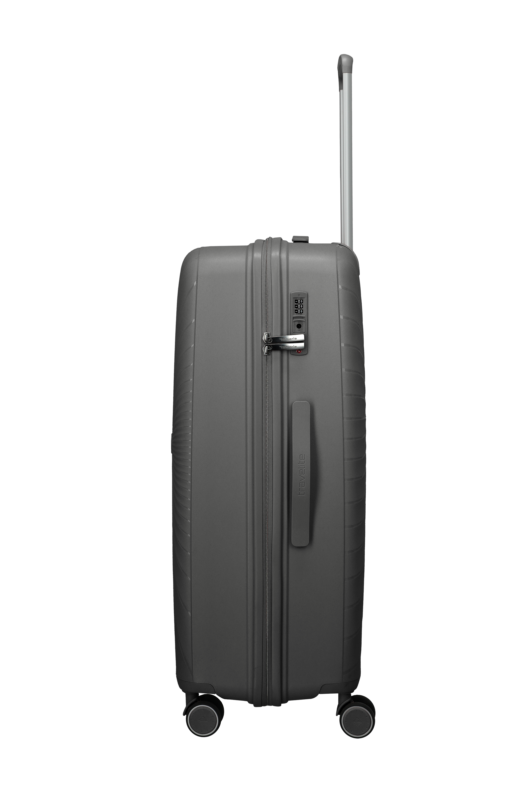 Travelite VOYAAGE 4w Trolley L, Anthrazit – Seitenansicht