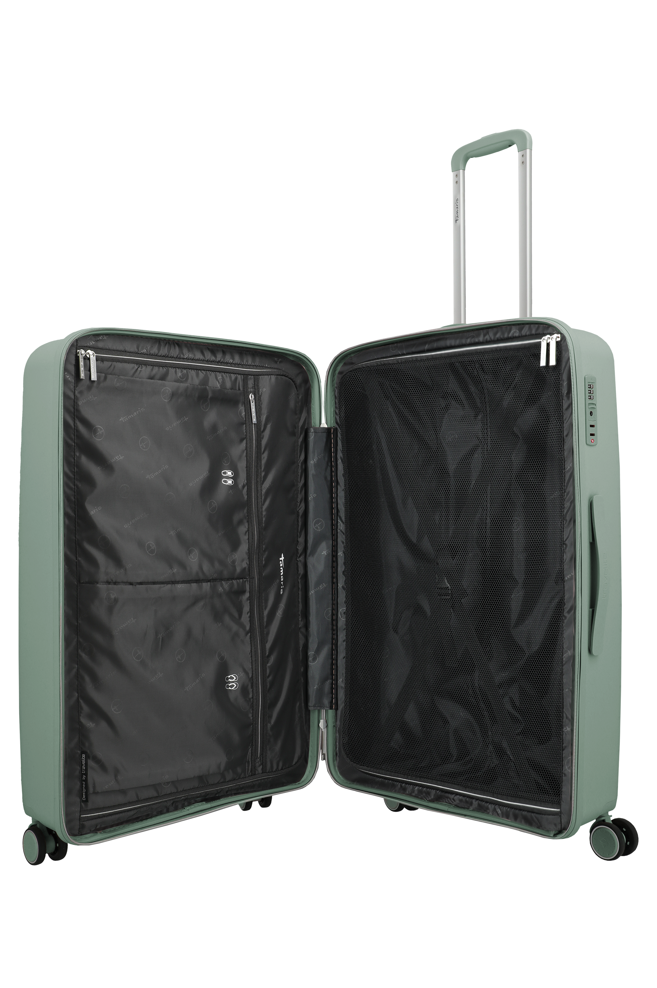 Travelite VOYAAGE 3-tlg. Koffer-Set S/M/L, Sage Green – Innenansicht Koffer L