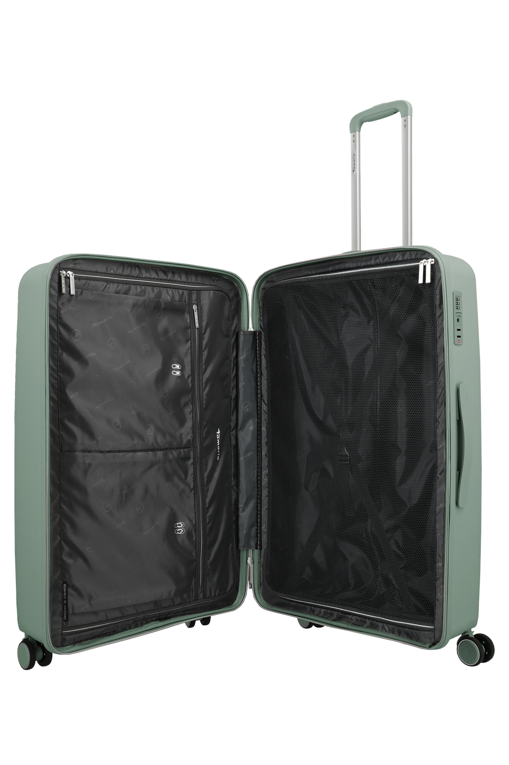 Travelite VOYAAGE 4w Trolley L, Sage Green – Innenansicht Koffer L