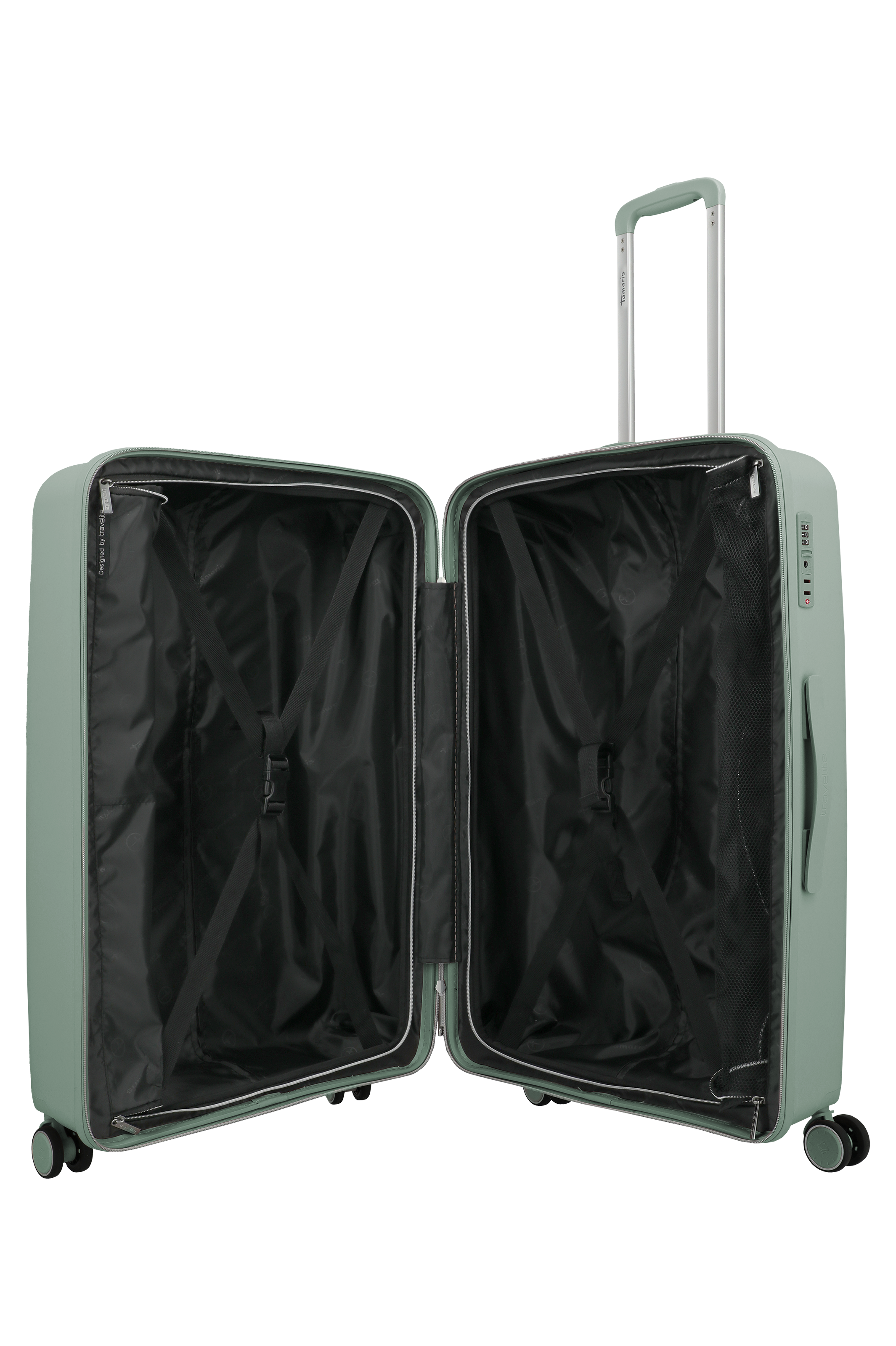 Travelite VOYAAGE 4w Trolley L, Sage Green – Innenansicht