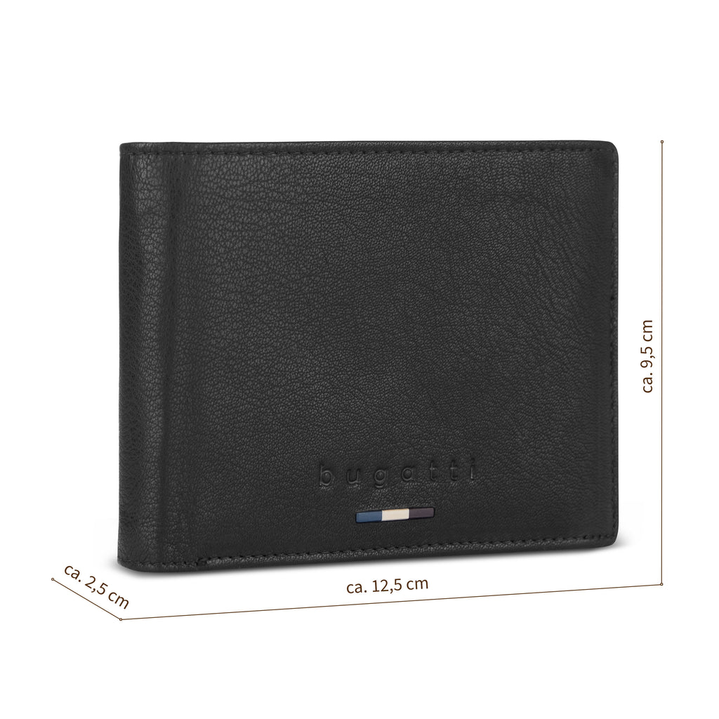 Bugatti LUNGO Geldbörse – Maße 12,5 × 9,5 × 2,5 cm