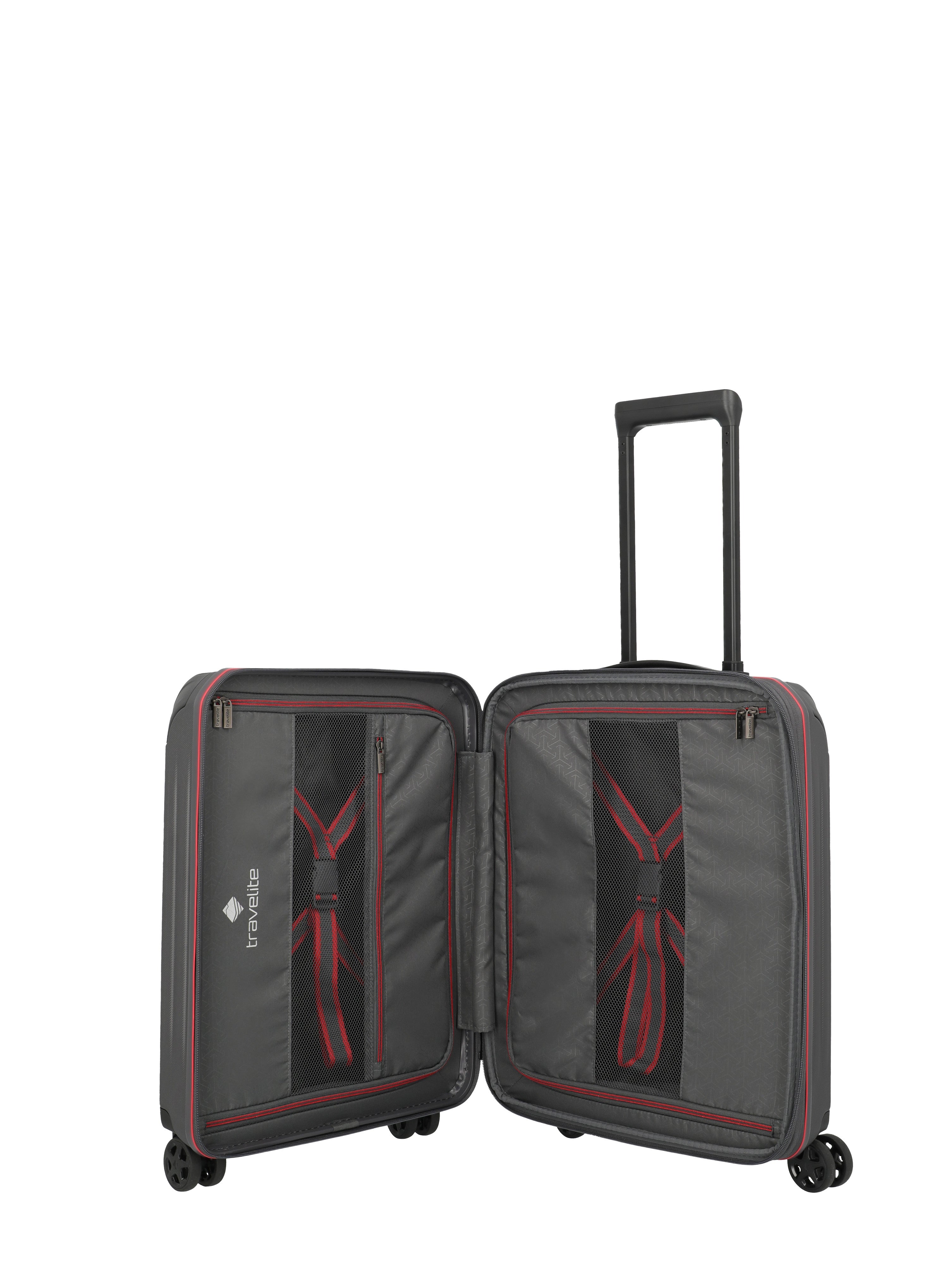 Travelite DYNAMIIC erweiterbarer Hartschalenkoffer Koffer S erw., Anthrazit