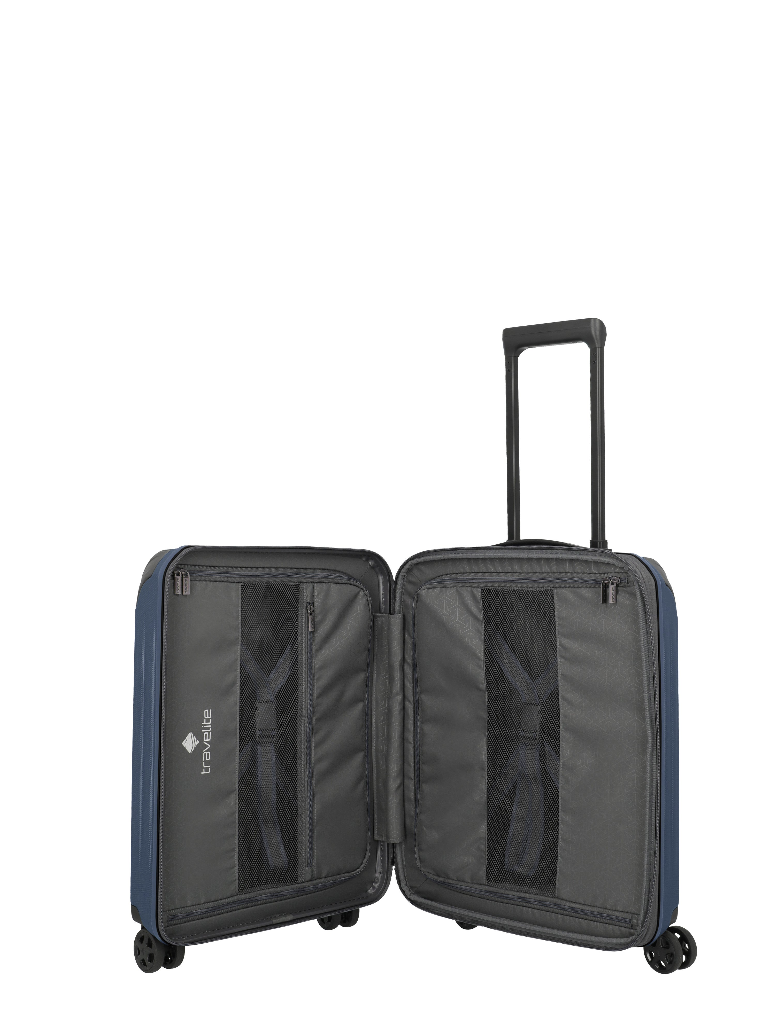 Travelite DYNAMIIC erweiterbarer Hartschalenkoffer Koffer S erw., Denimblue
