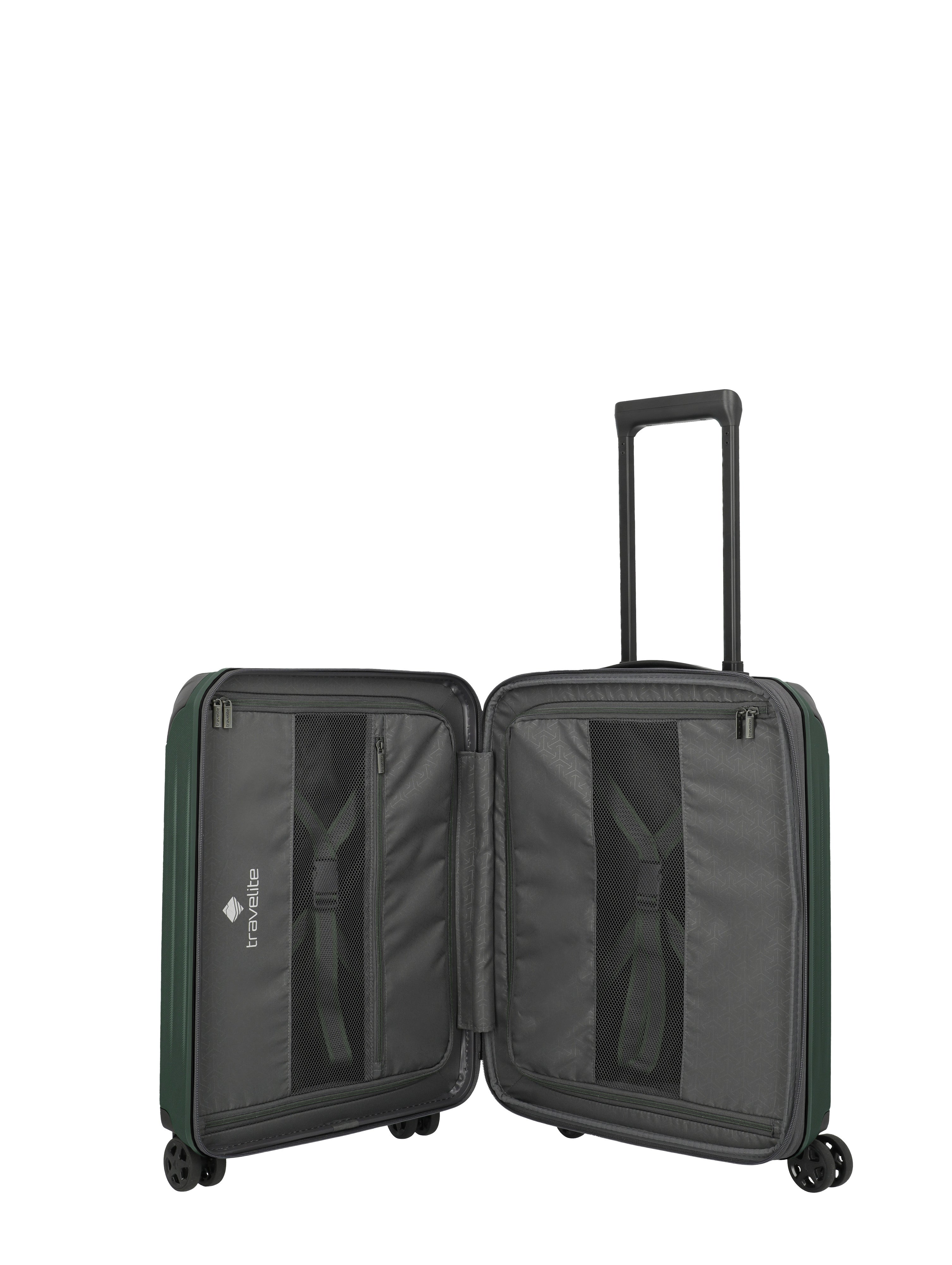 Travelite DYNAMIIC erweiterbarer Hartschalenkoffer Koffer S erw., Grün