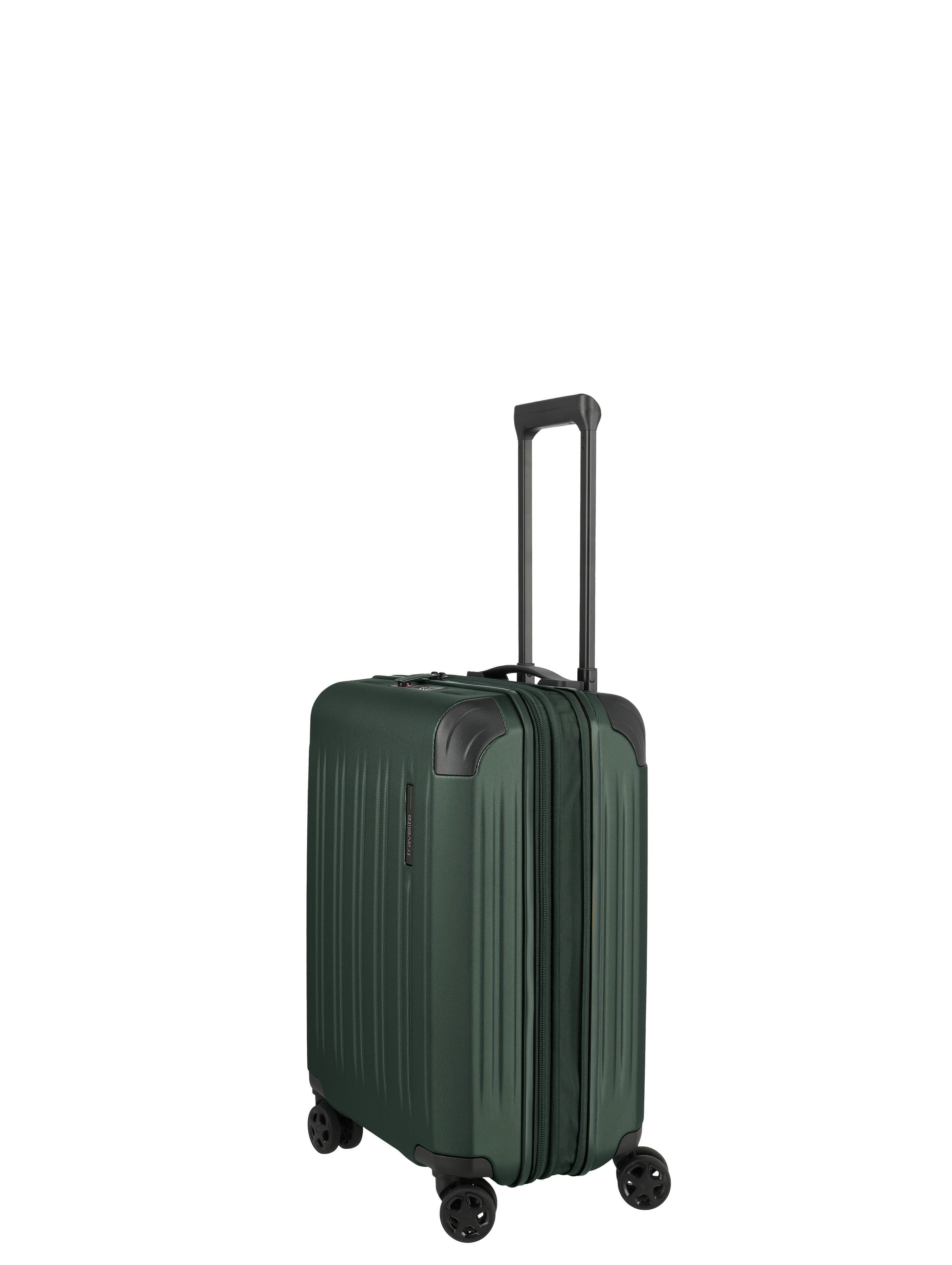 Travelite DYNAMIIC erweiterbarer Hartschalenkoffer Koffer S erw., Grün