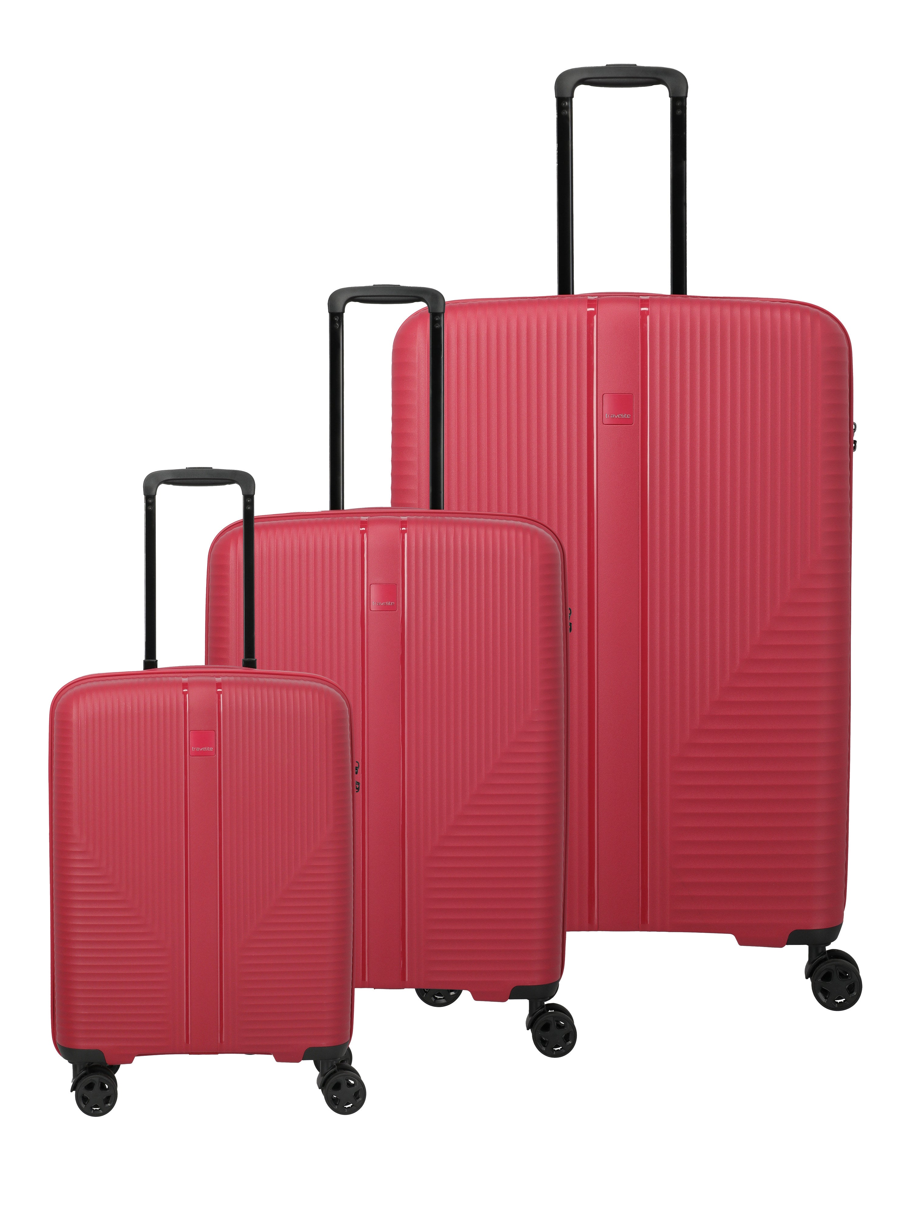 Travelite AIR STRIPE Koffer-Set L/M erweiterbar/S Koffer-Set in Rot