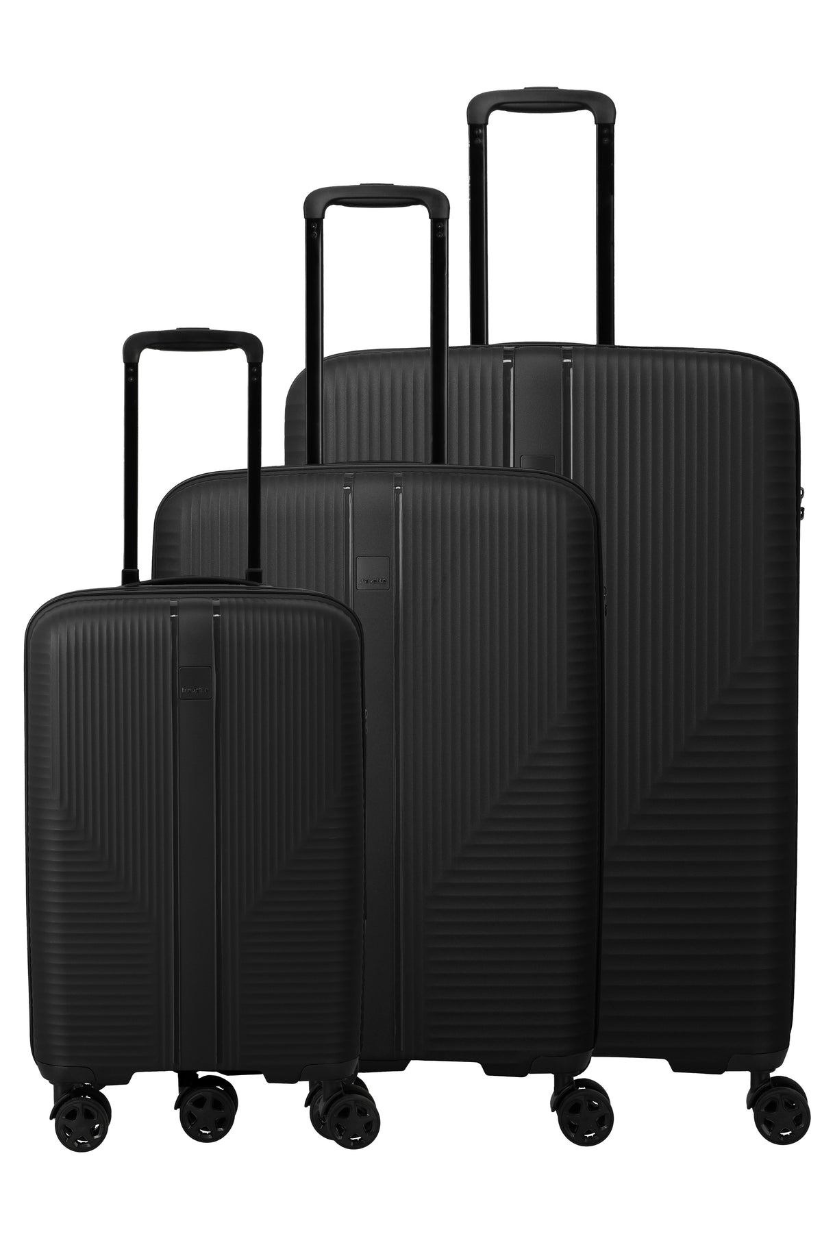 Travelite AIR STRIPE Koffer-Set L/M erweiterbar/S Slim Koffer-Set in Schwarz