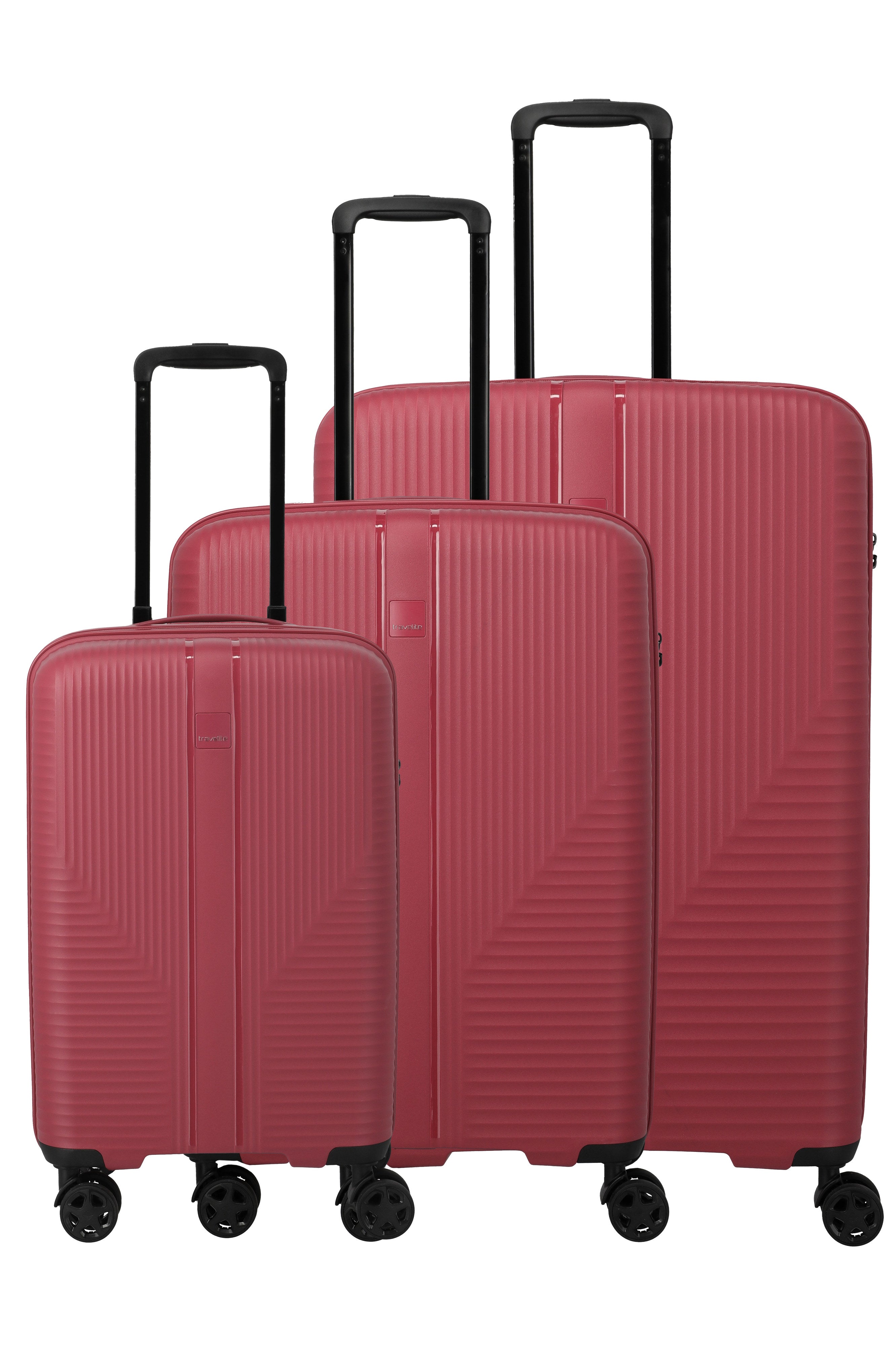 Travelite AIR STRIPE Koffer-Set L/M erweiterbar/S Slim Koffer-Set in Rot
