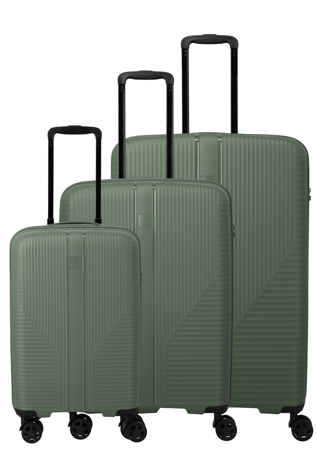 Travelite AIR STRIPE Koffer-Set L/M erweiterbar/S Slim Koffer-Set in Grün